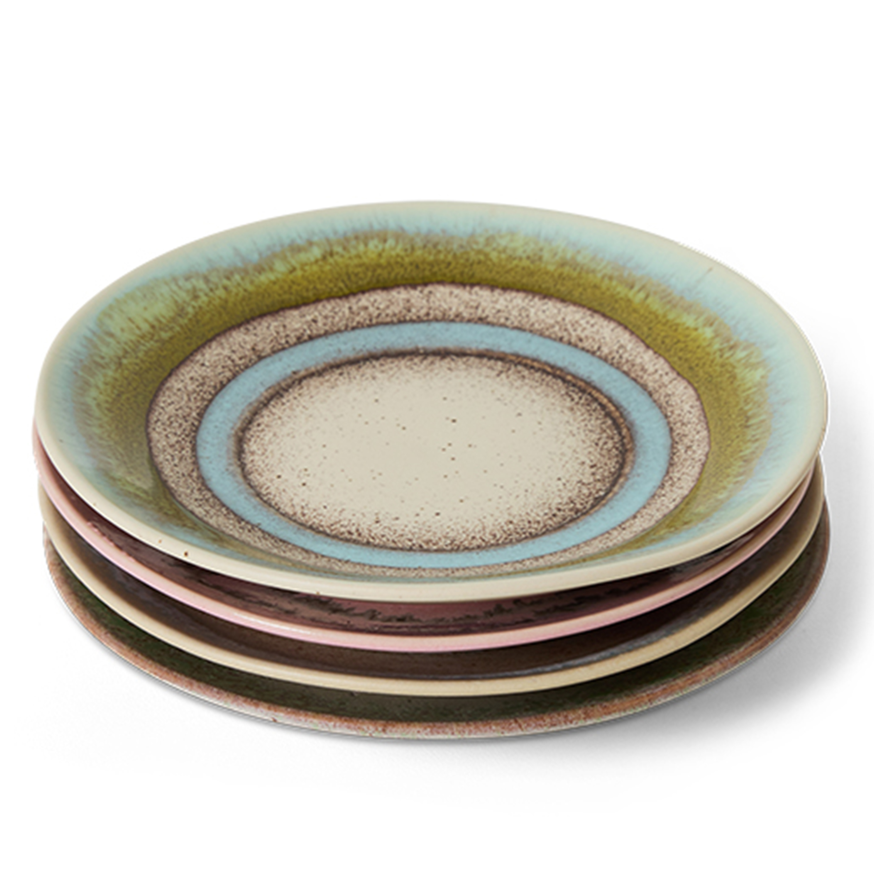 HKliving 70s Ceramics Pienet lautaset Doodle 4 kpl