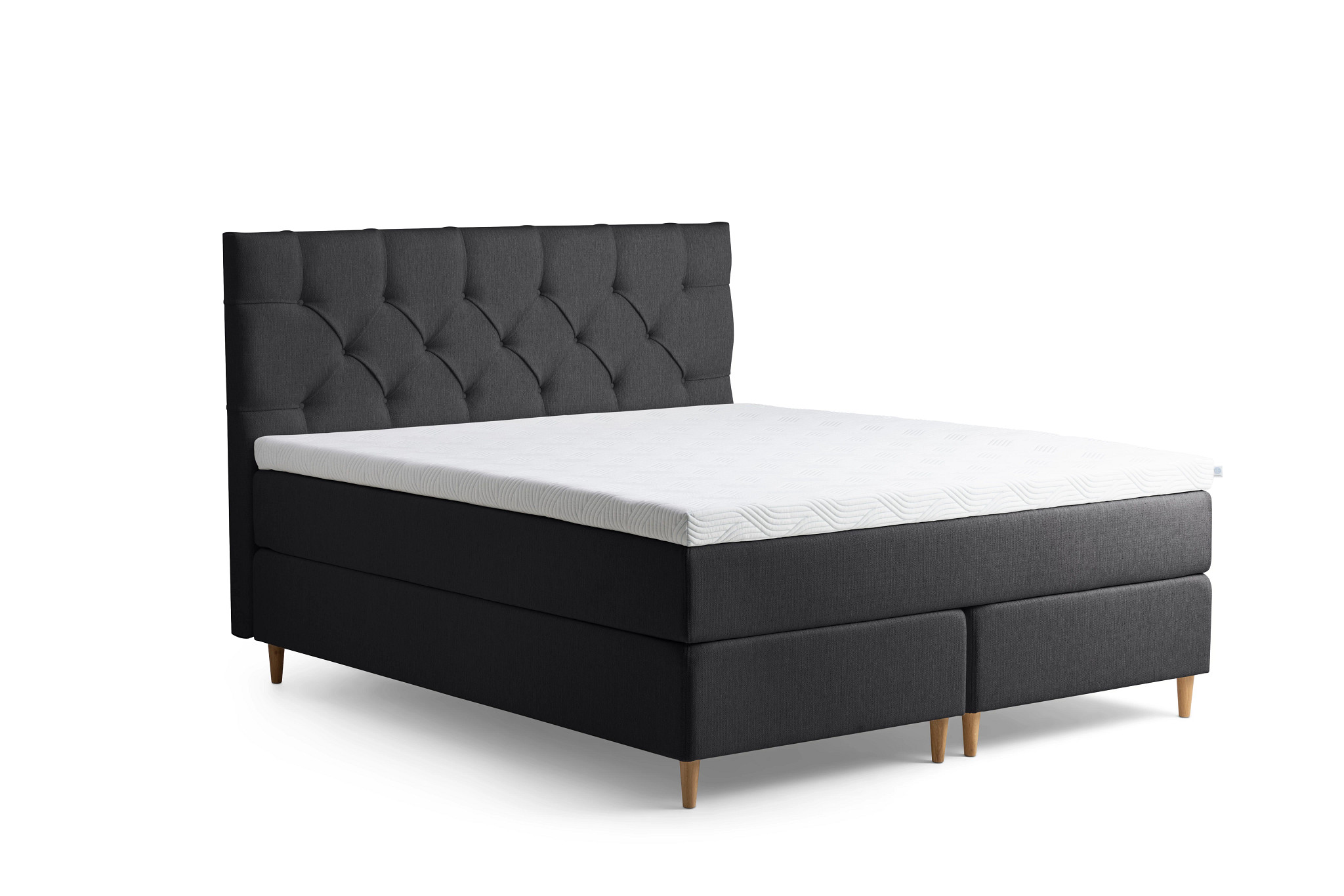 Promise Kontinentalsäng Dark Grey 180x200 Pro Plus SmartCool 8cm Medium Rundat Ekben 12cm