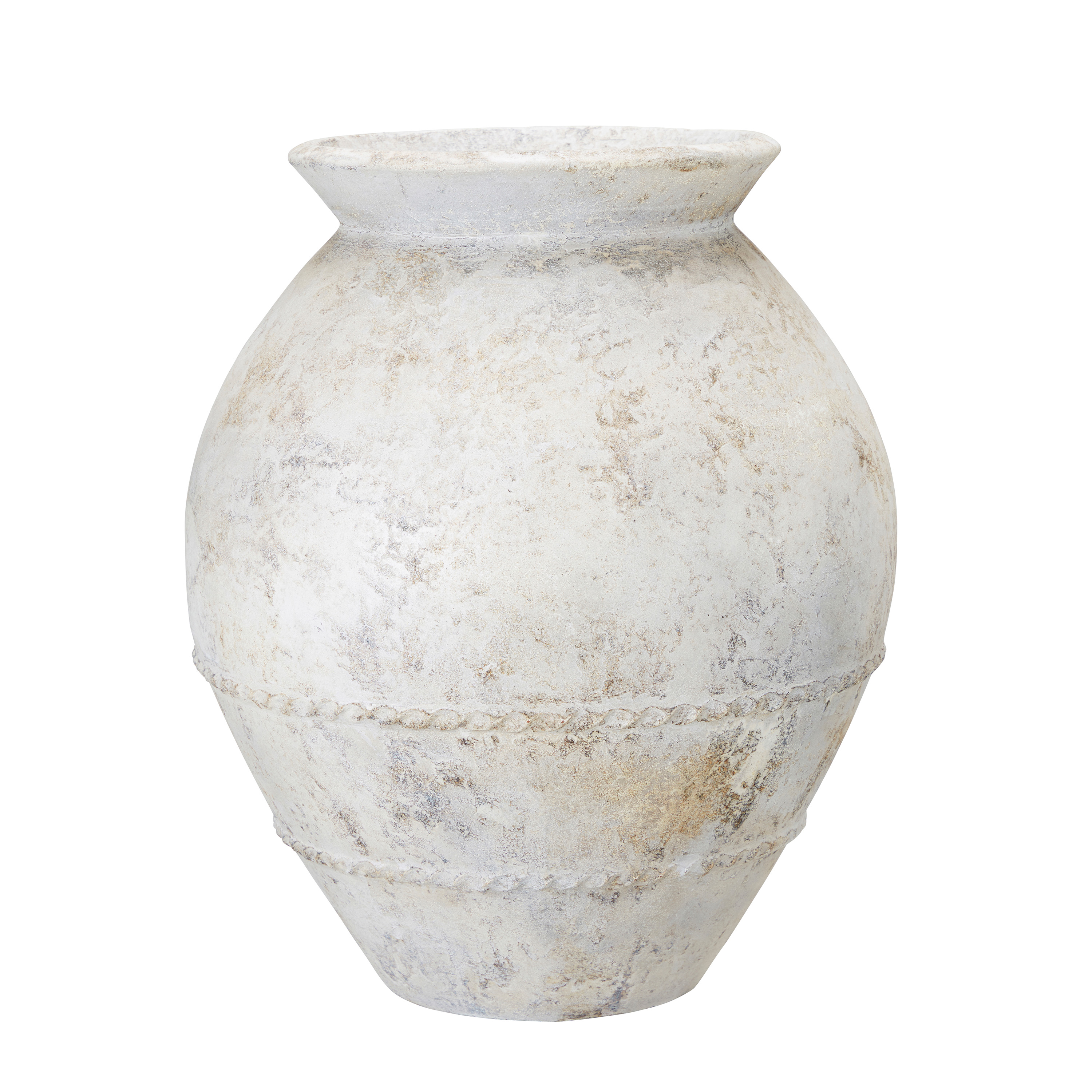 Wikholm Form - Baku Keramik Blumentopf Weiß glasiert 45cm - Blumentöpfe im Freien