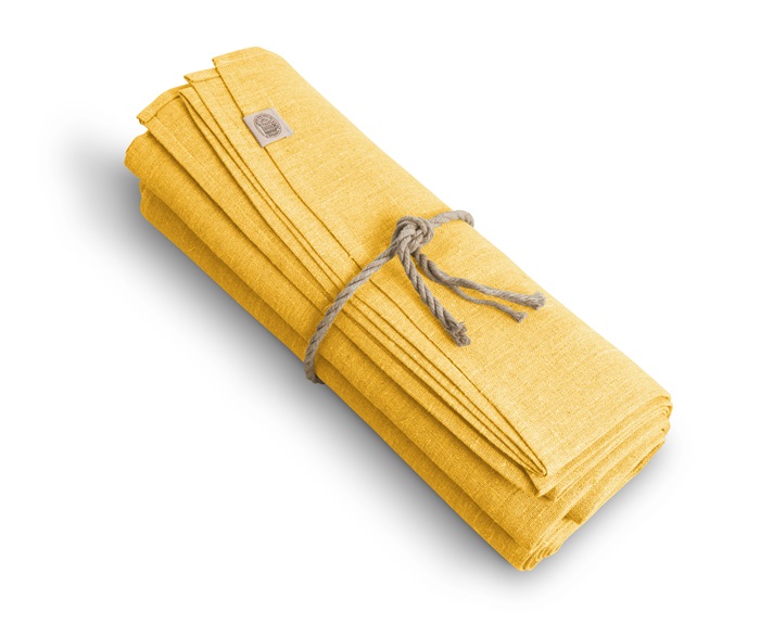 Lovely Linen - Classic Linneduk Lemon Ø200 - Gul