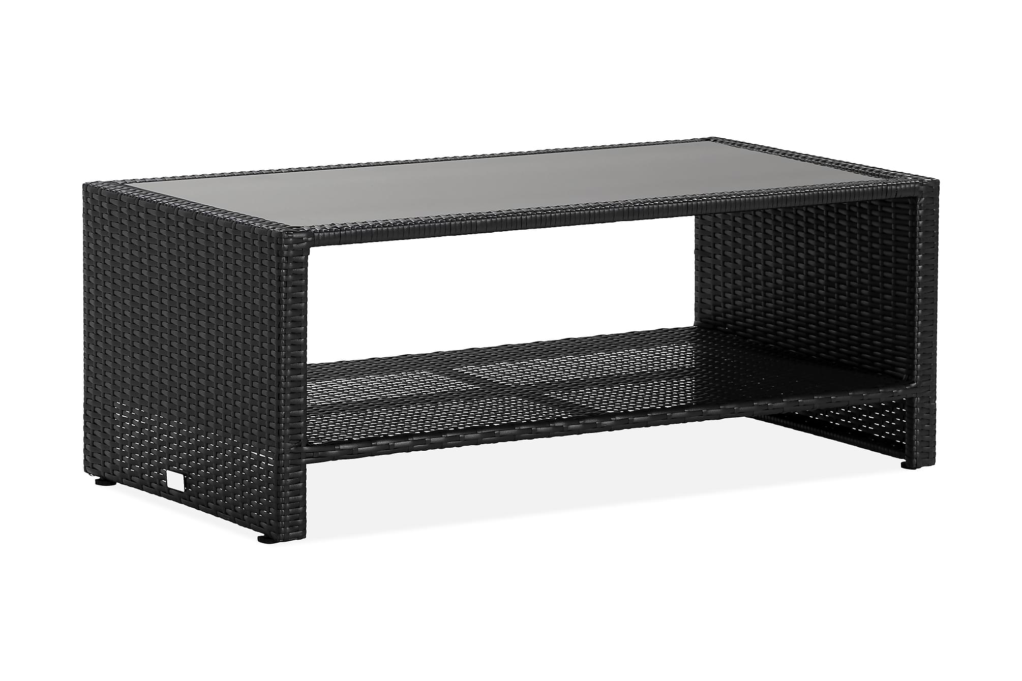 Nordic Outdoor - Bora Soffbord m Hylla Svart 113cm
