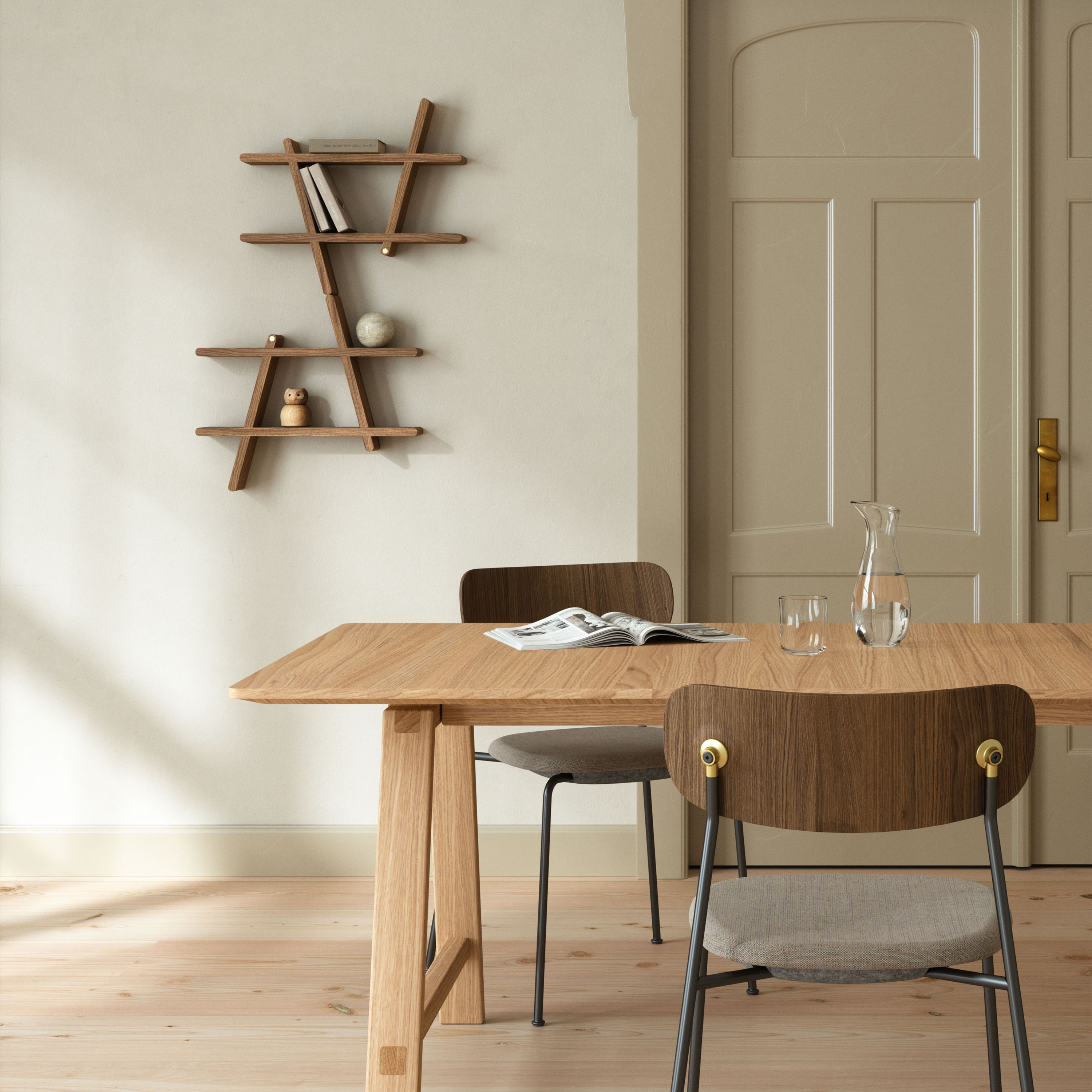 Andersen Furniture A-Shelf-seinähylly savustettu öljytty saarni keskikokoinen