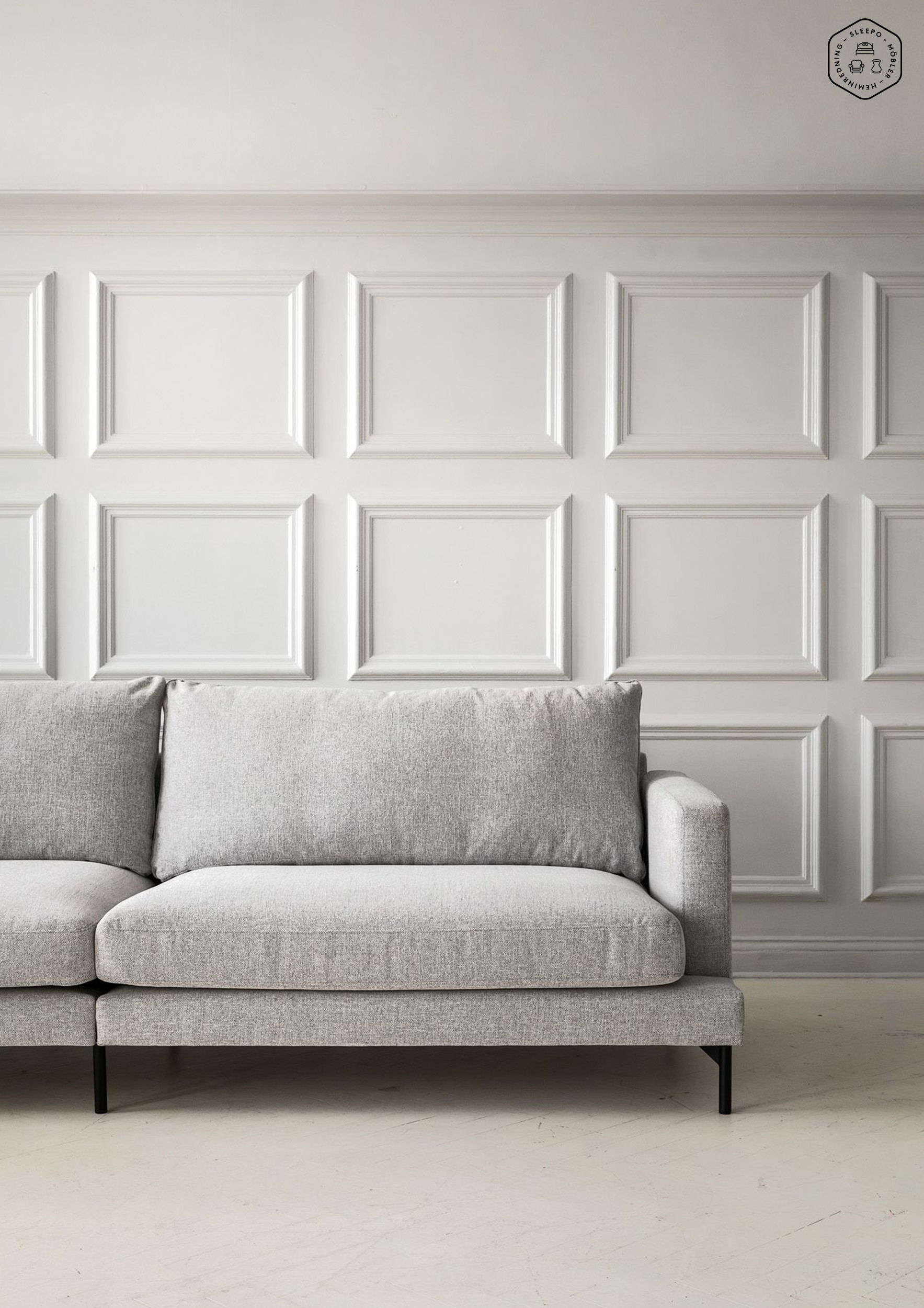 Sleepo Collection Olivia 4-Sitzer Sofa Silber 266cm