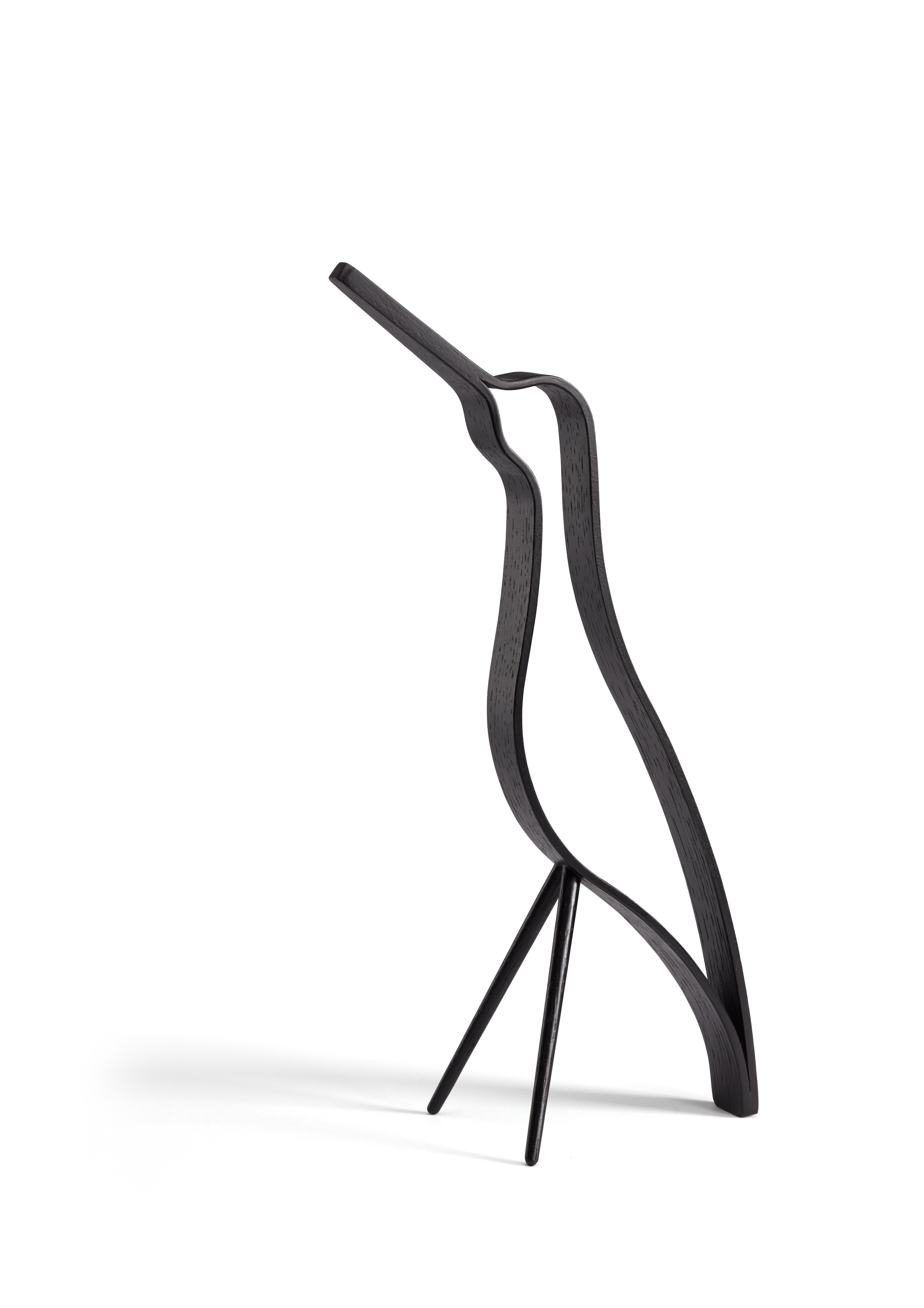 Woody Bird High Dekoration Black Stained Oak 32cm