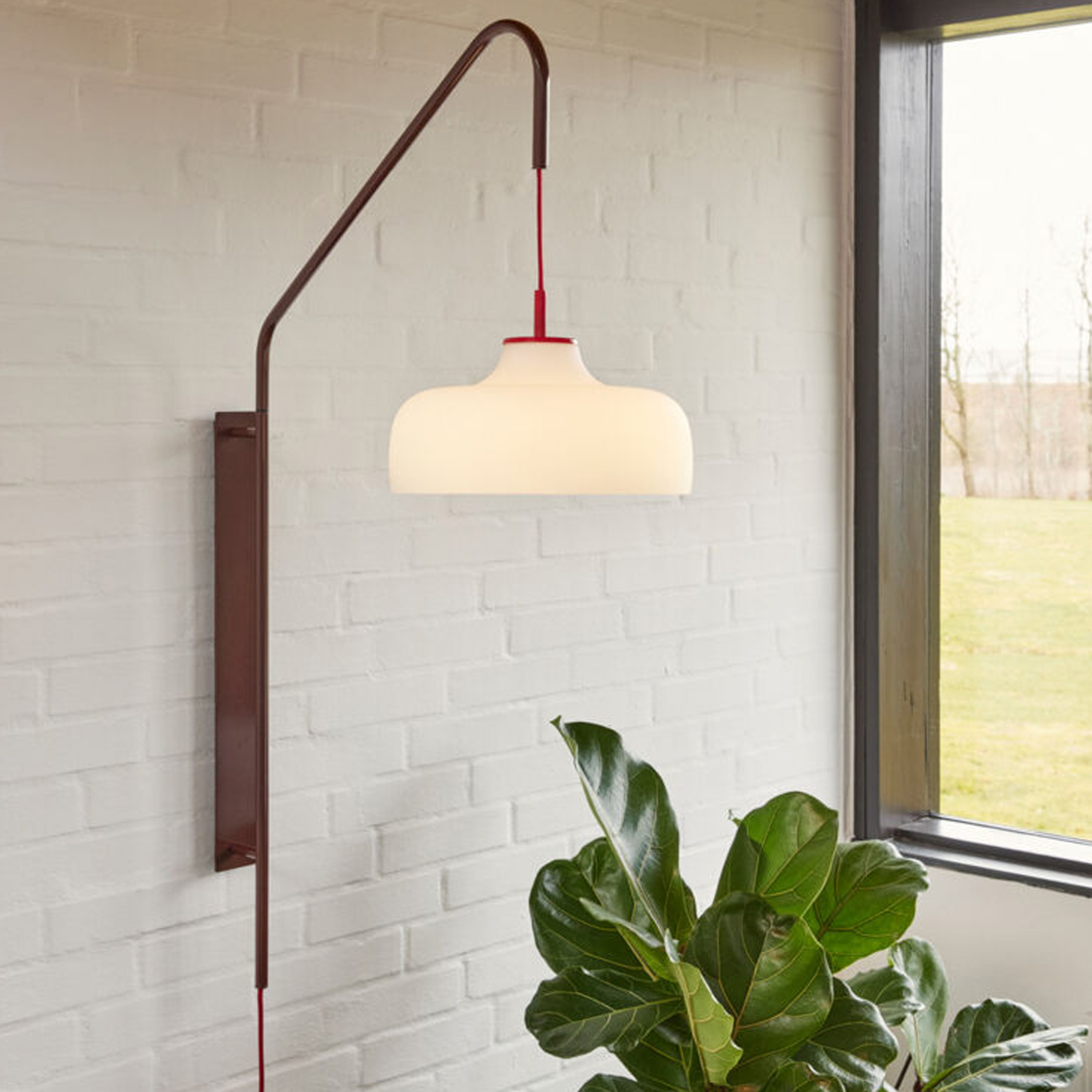 Hübsch Current Wall Lamp Reddish Brown/White