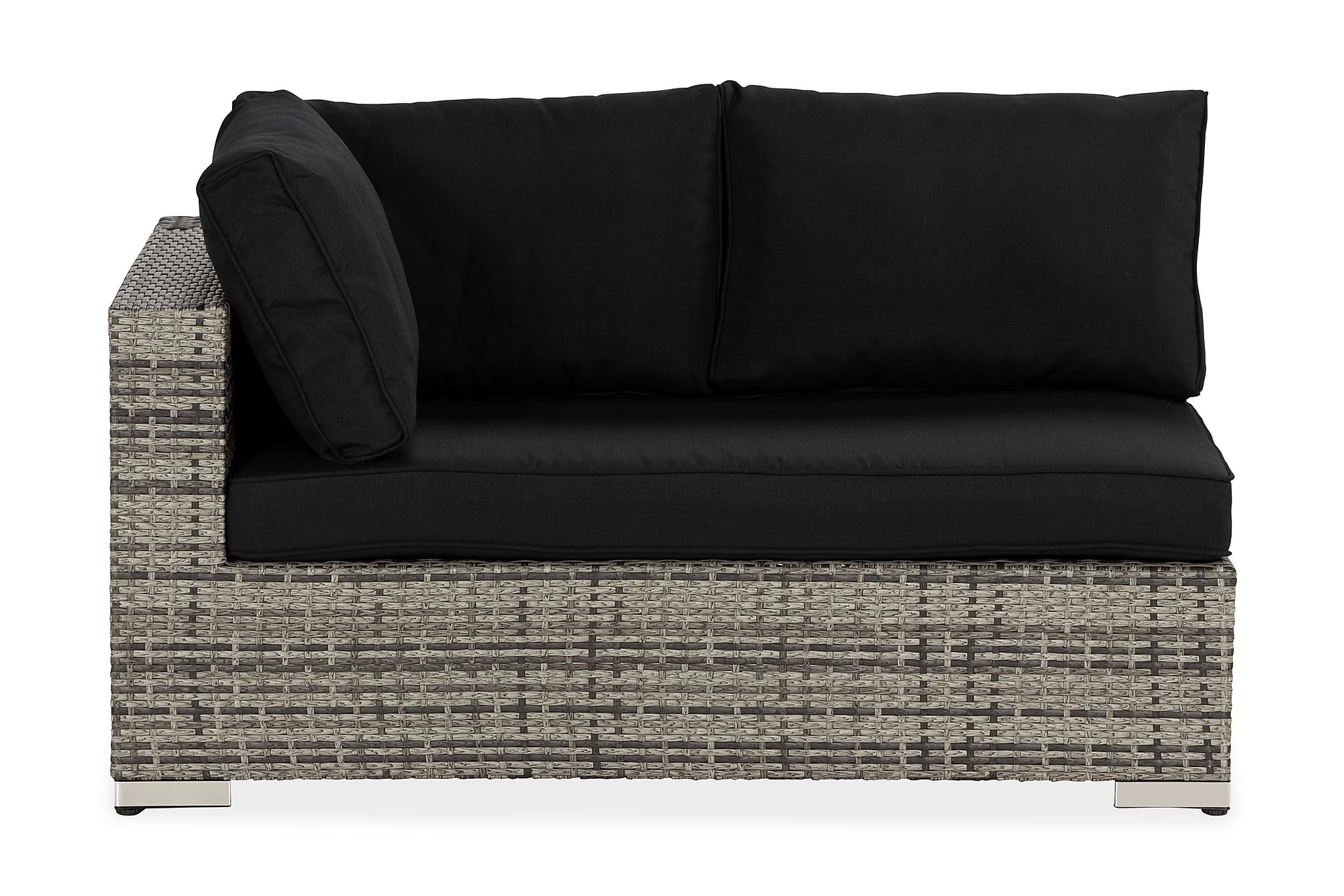 Nordic Outdoor - Bora Høyre modul Grå 140cm - Svart  - Utendørs Modulsofa
