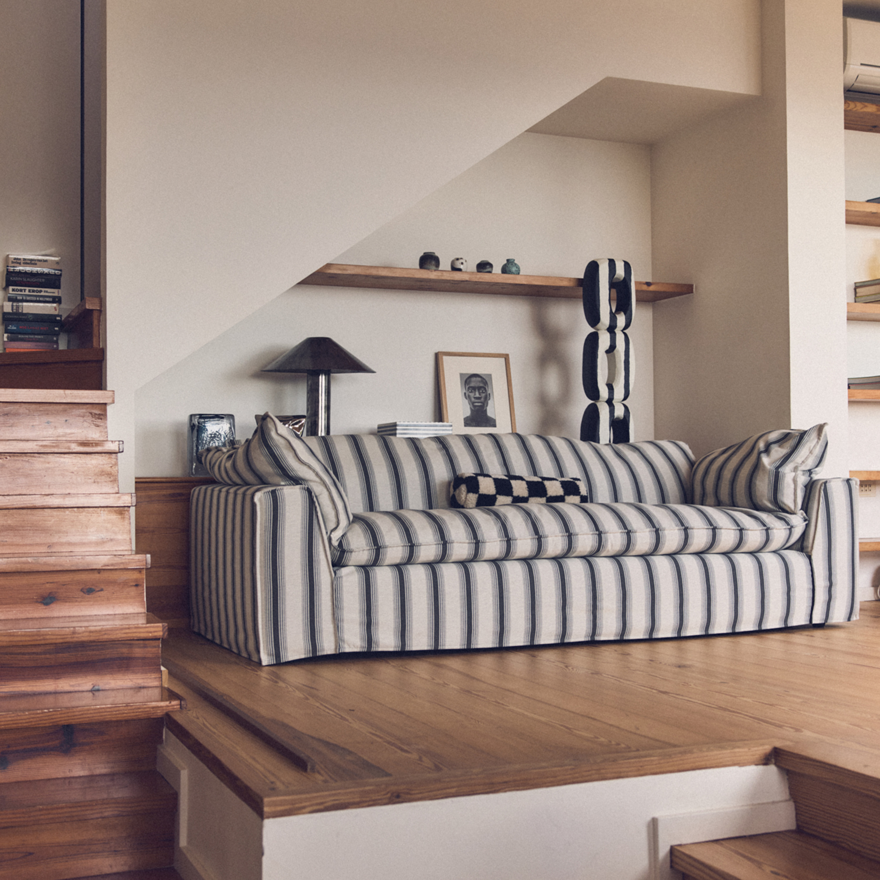 HKliving Nomad Soffa Rocco/Chalkstripe 244cm