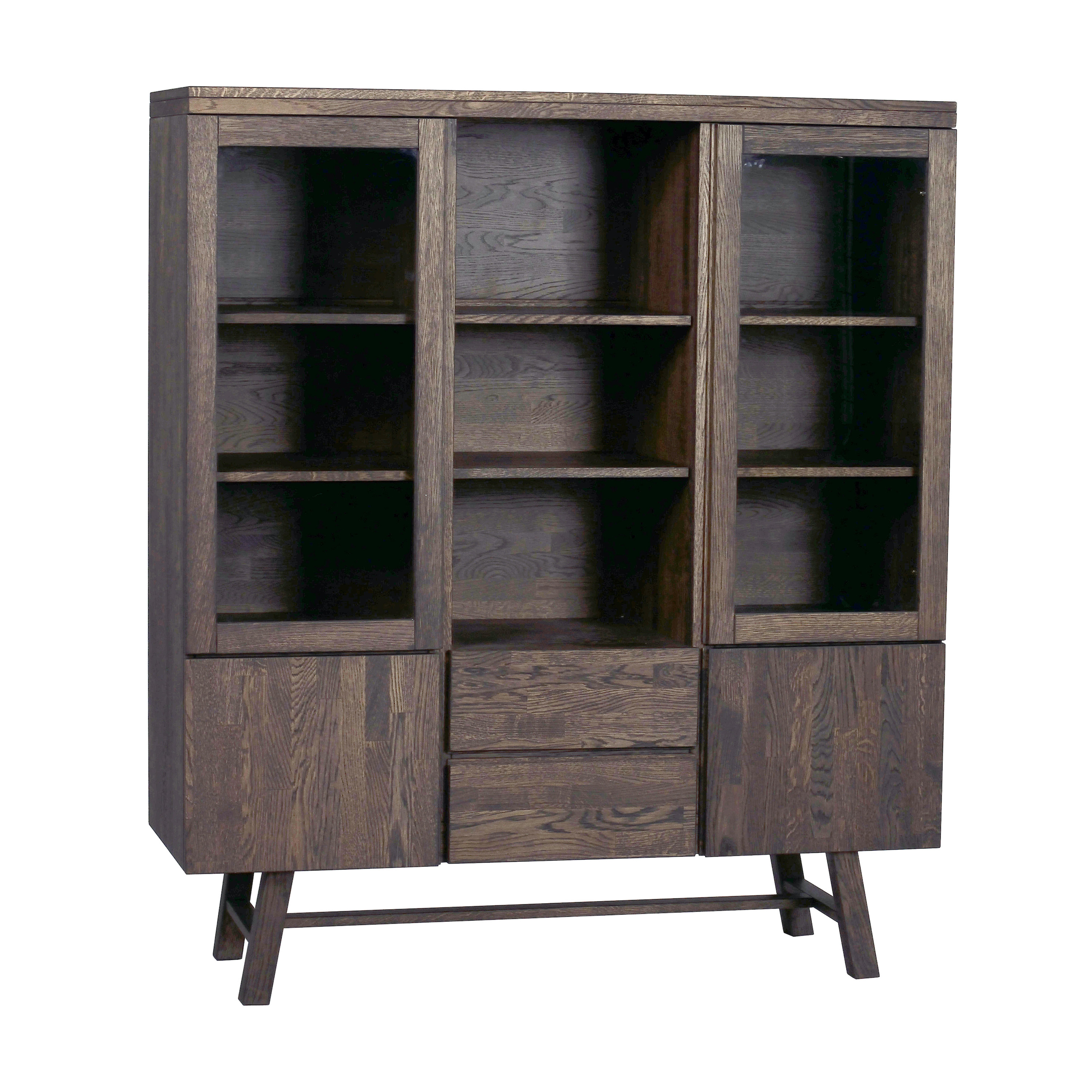 Brooklyn Vitrinskåp Mörkbrun Ek