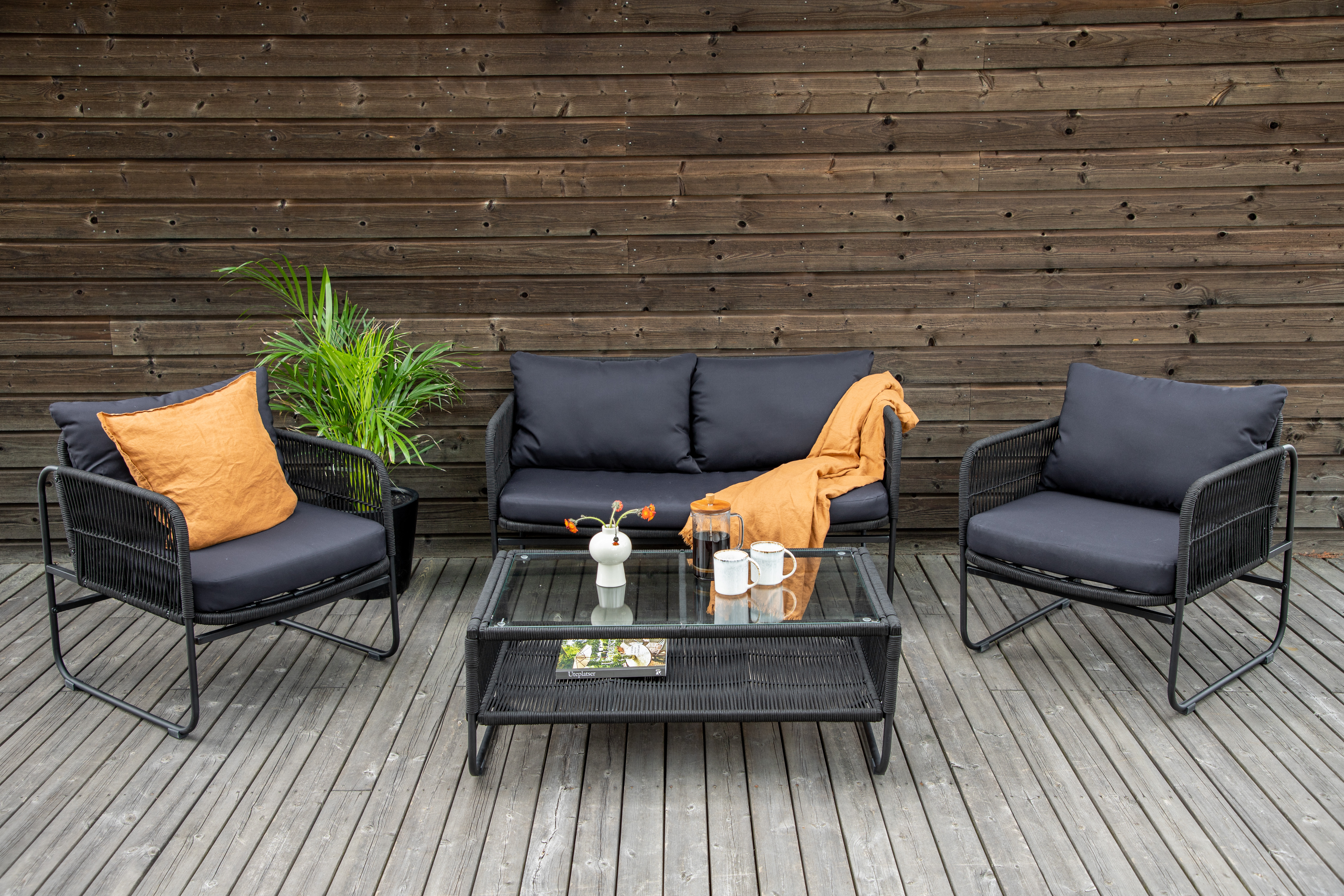 Venture Home Utah Lounge Set Svart