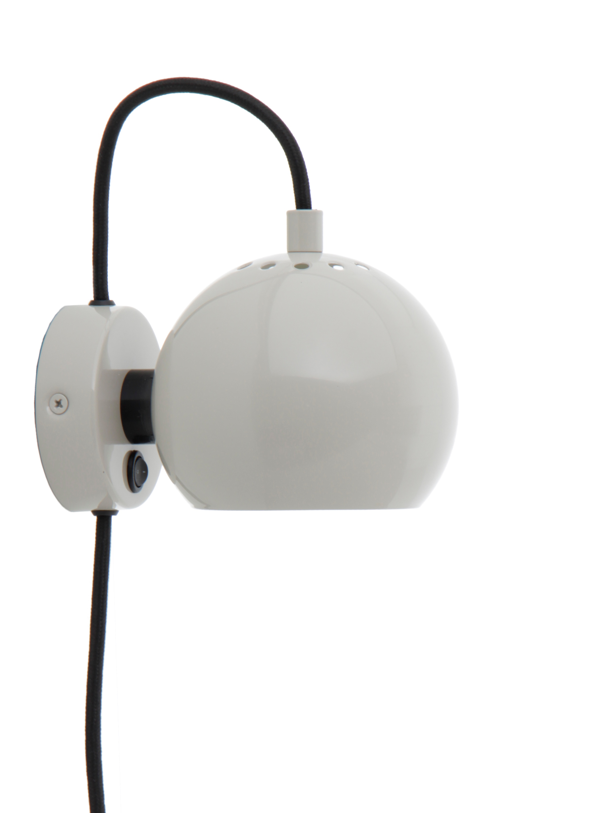 Ball Vägglampa Glossy Pale Grey Ø12