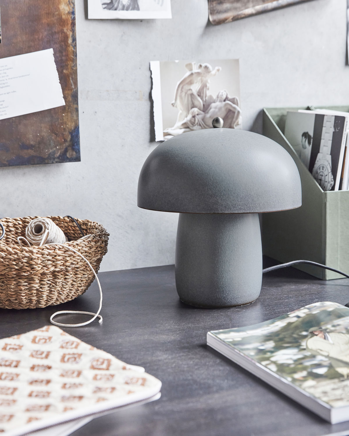 House Doctor Moss Tischlampe Grau 30cm