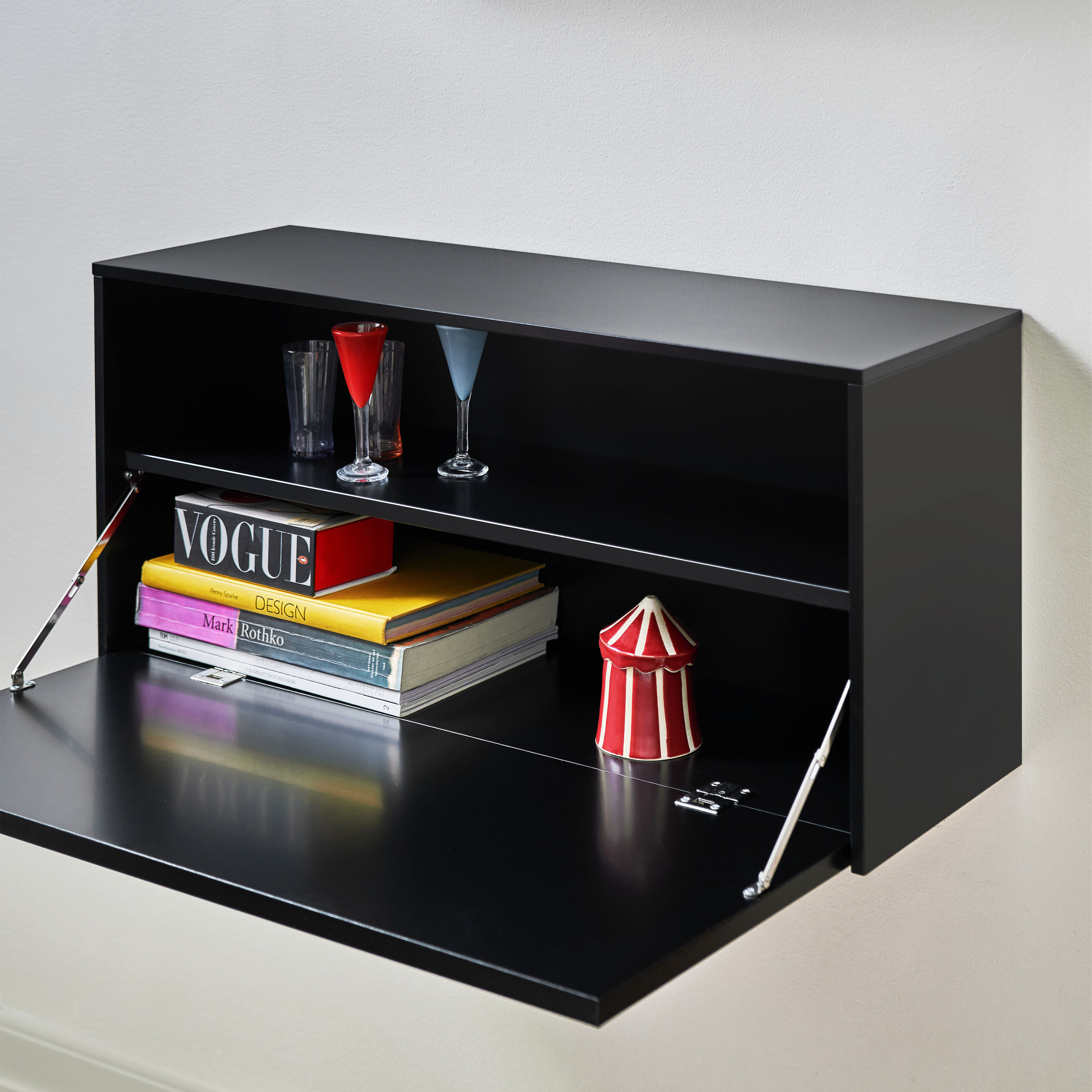 Maze Pythagoras Wandschrank Schwarz 27x80cm