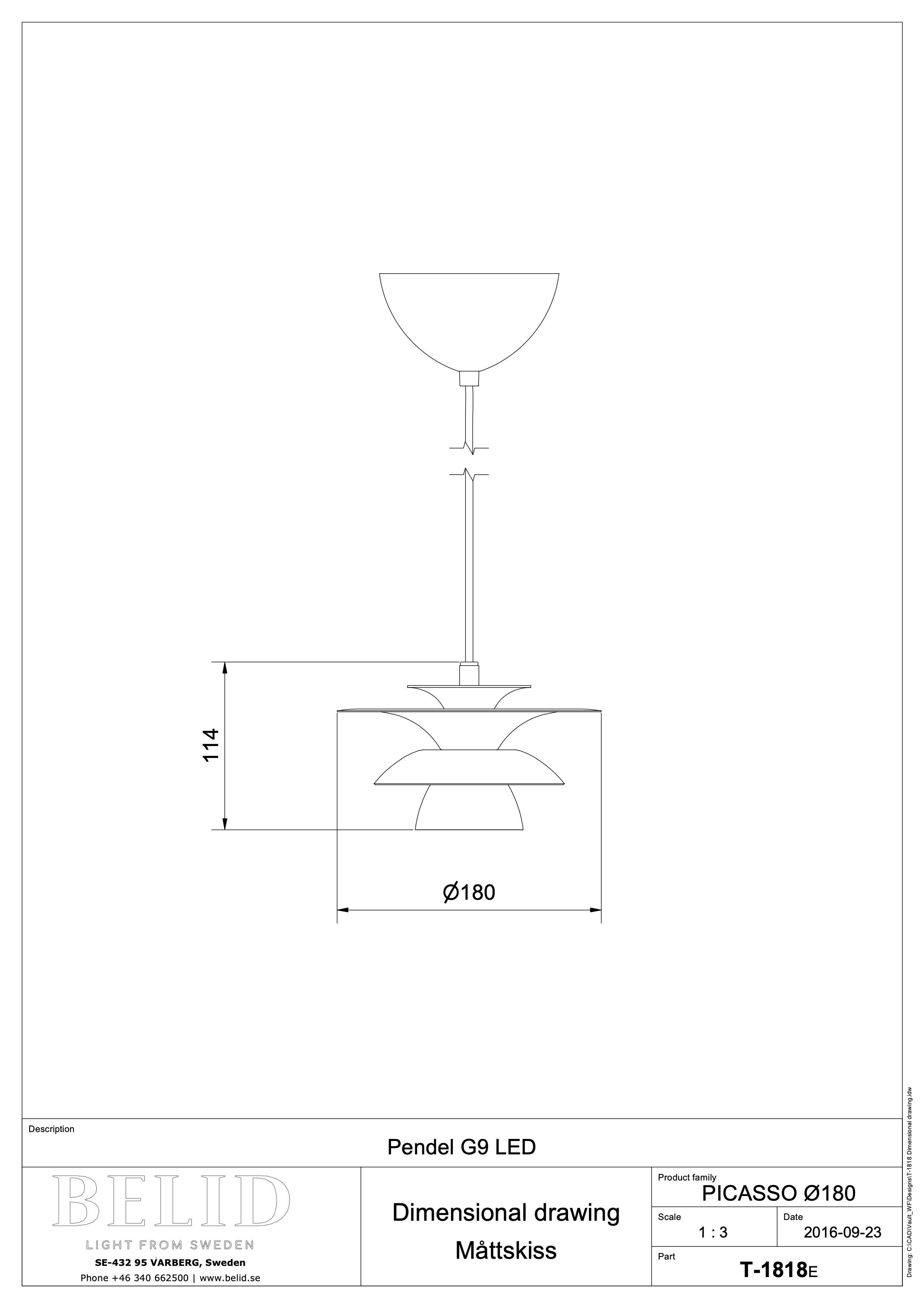 Belid Picasso Taklampe Nougat Ø18
