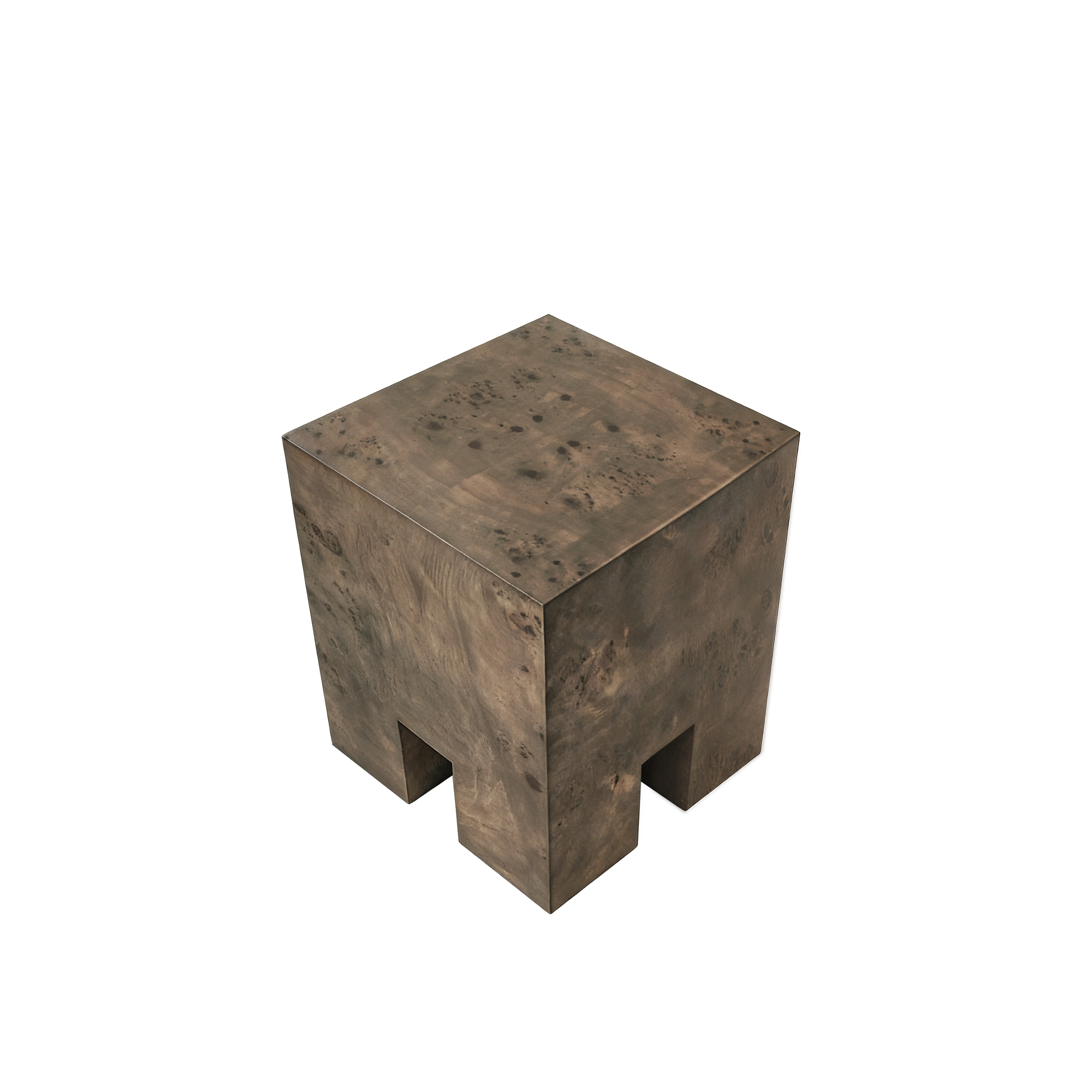 Chunky Sidobord Brunbetsad Poppel 40x40