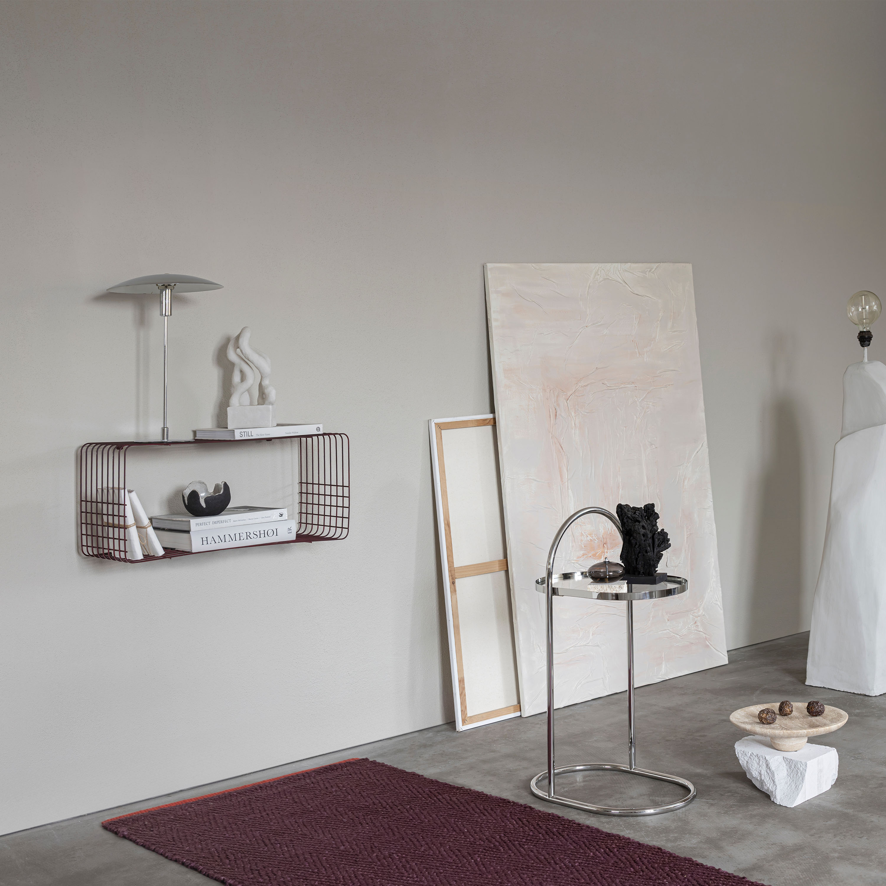 Mette Ditmer Wire Hylle Vinrød 70x31