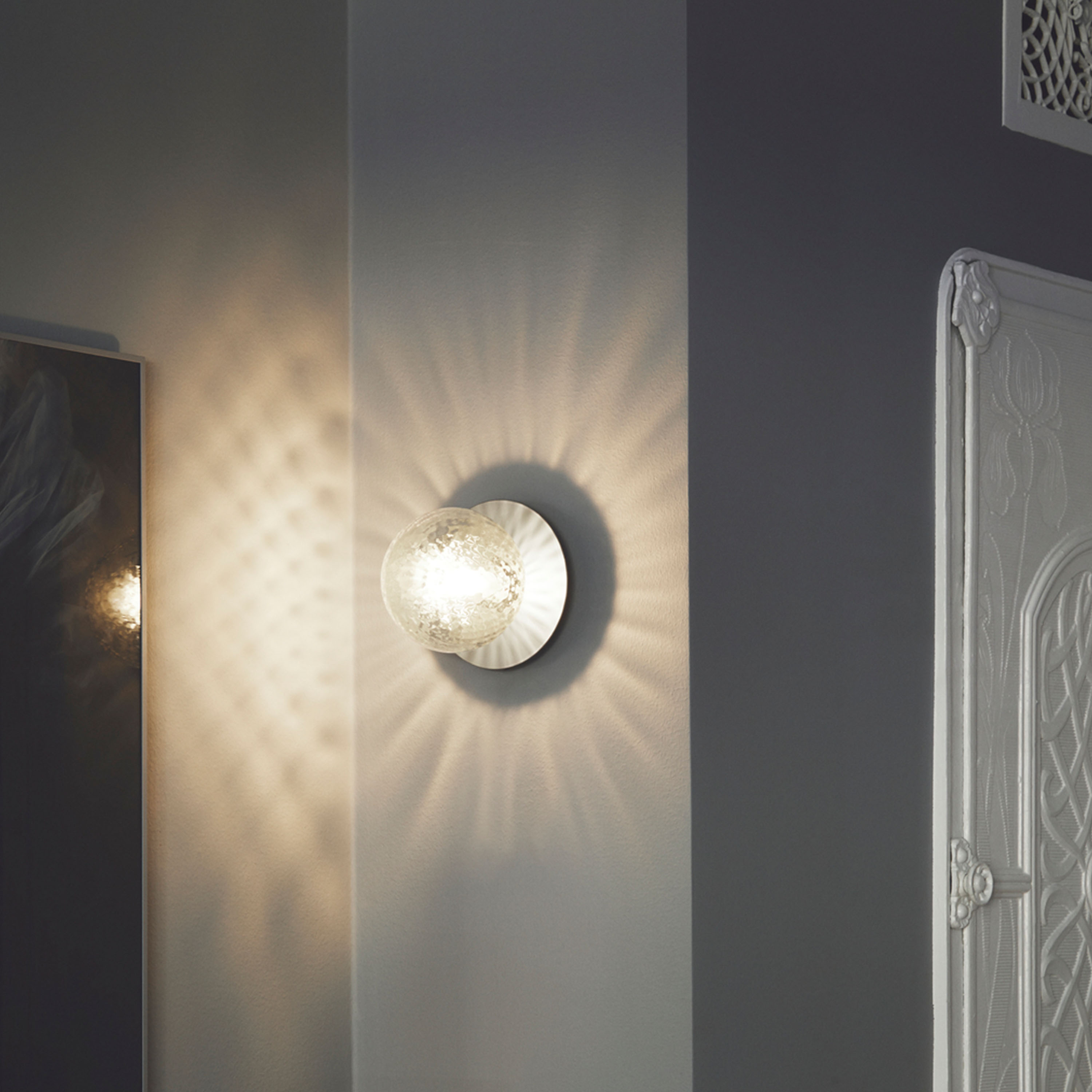 Nuura Liila 1 Vägg-/taklampa Light Silver/Optic Clear Medium