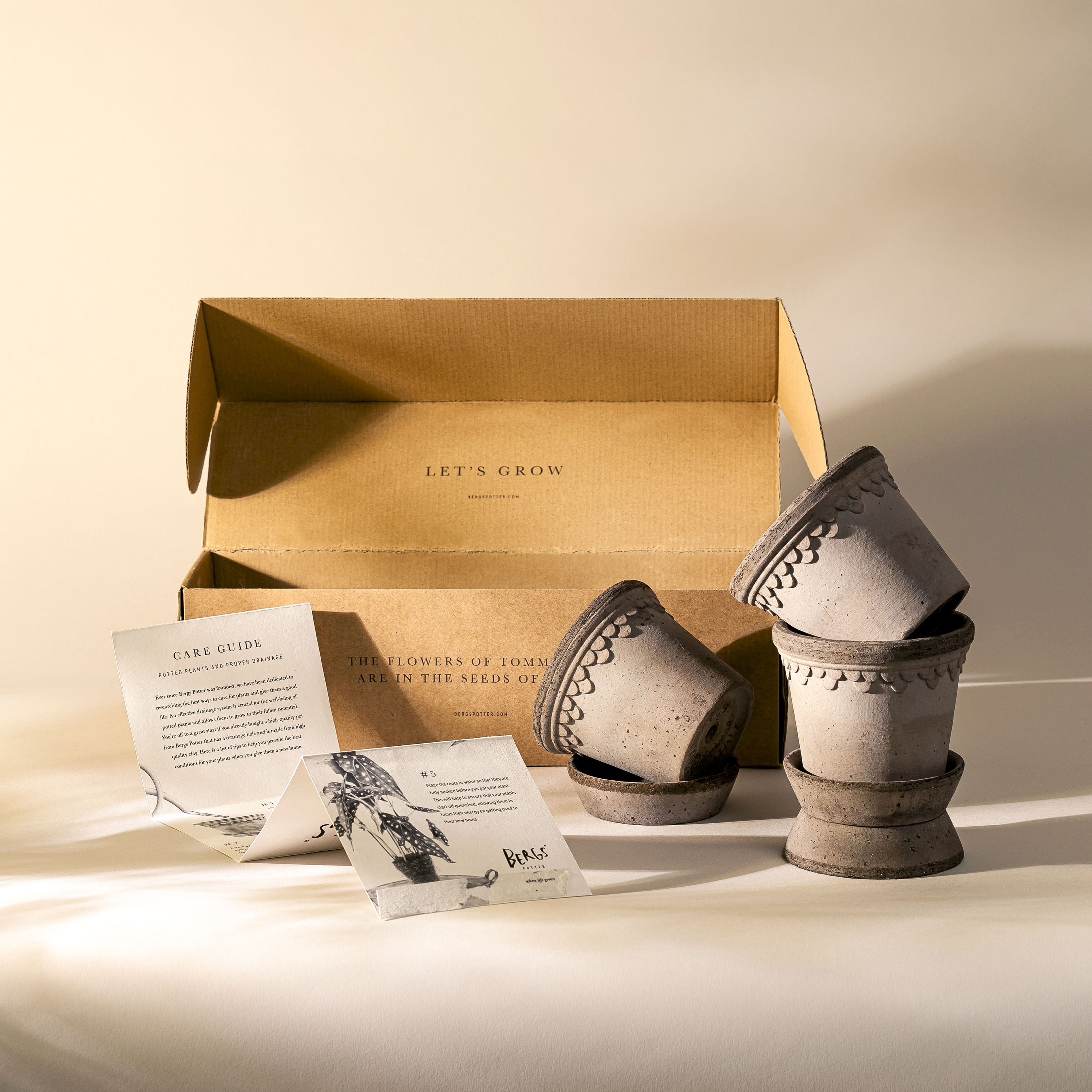 Bergs Potter Københavner Topf Raw Grau Terrakotta 3er-Pack Ø10