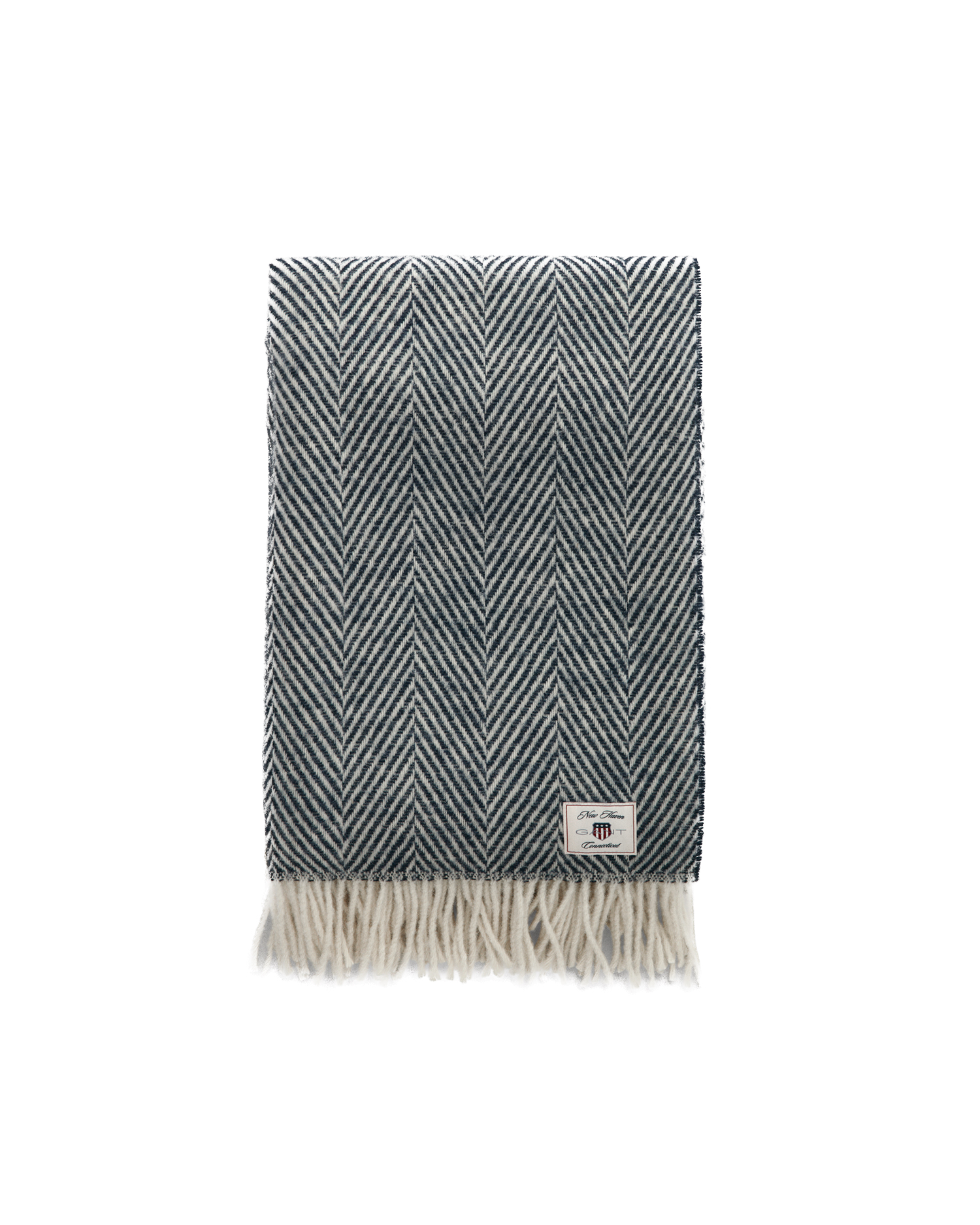 Herringbone Ullpläd Evening Blue 130x200