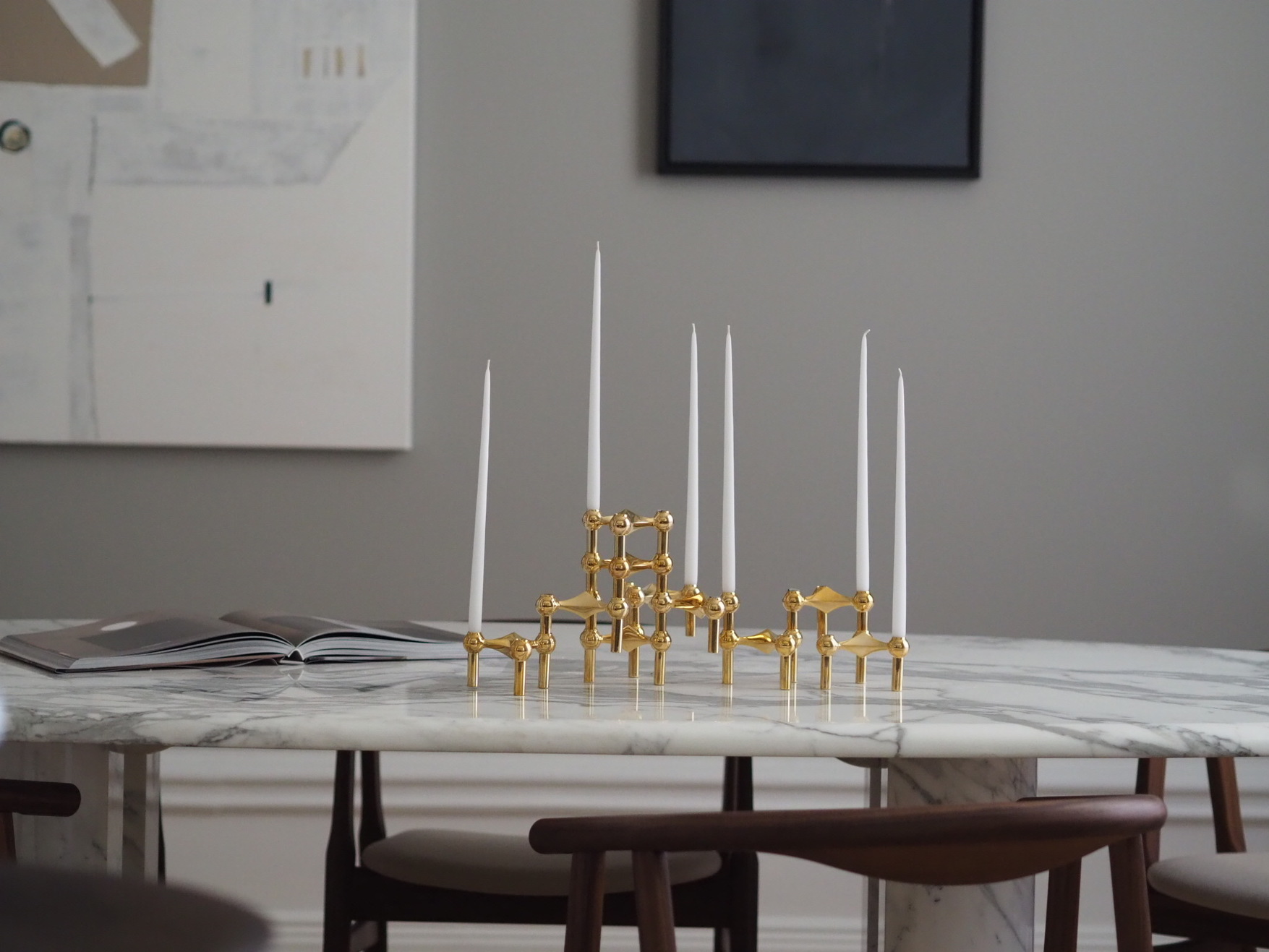 Stoff STOFF Nagel Lysestake Solid Brass 3-pakning