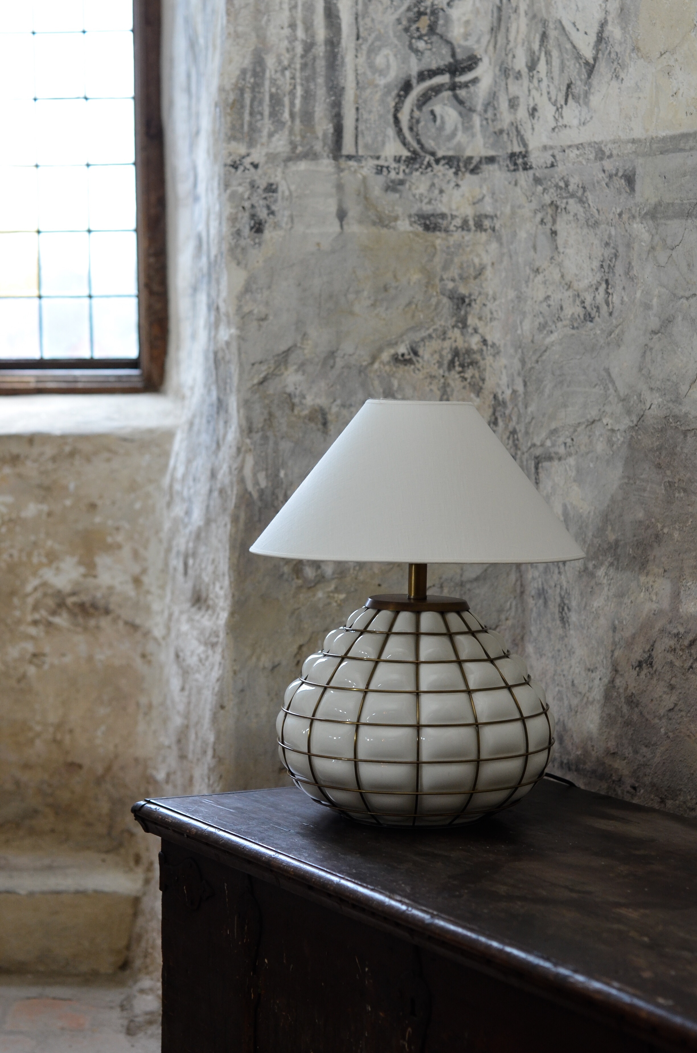 Hallbergs Belysning 1700 Carolin Lampeskjerm Hvit Ø40