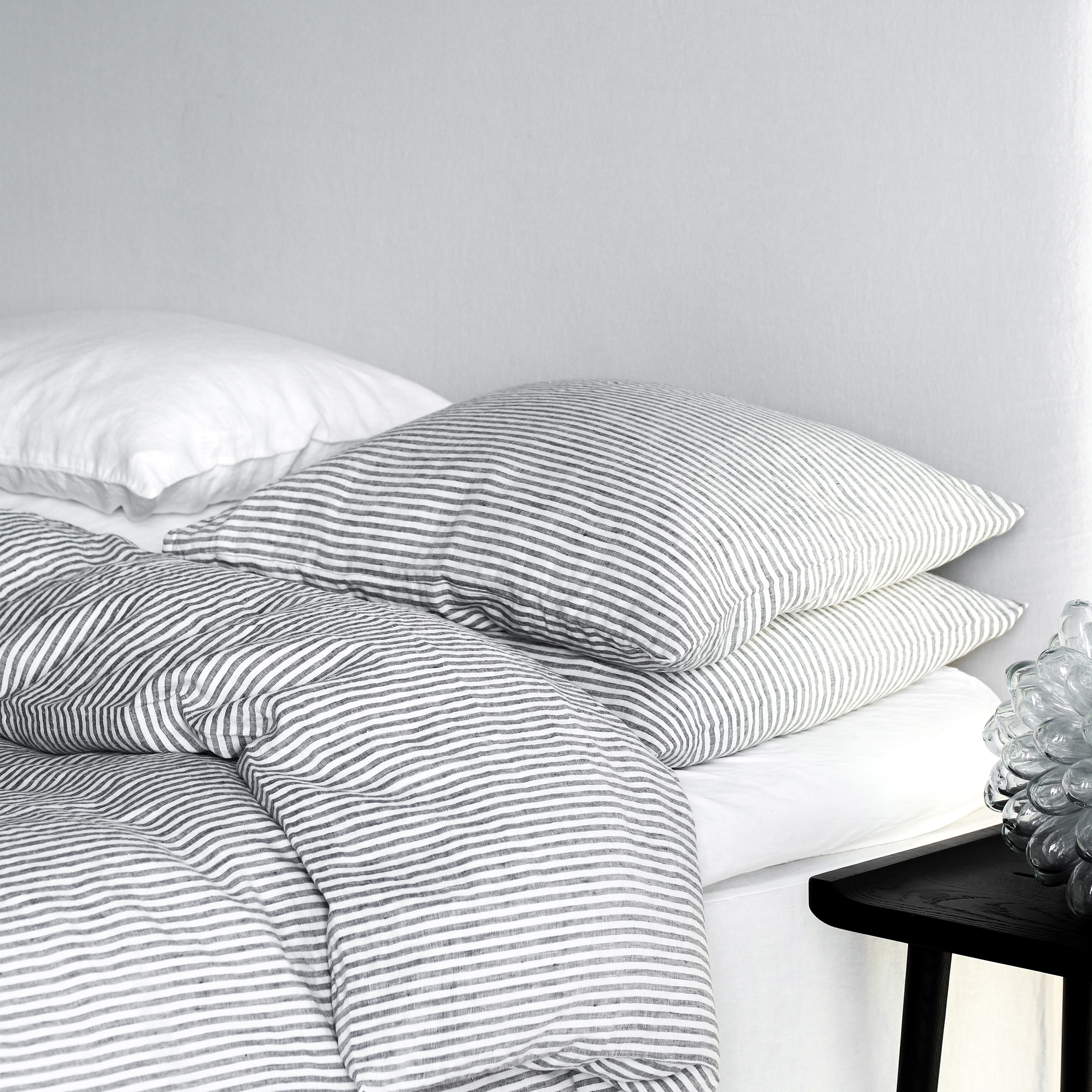 Tell me more Påslakan Linne Grey/White Enkel