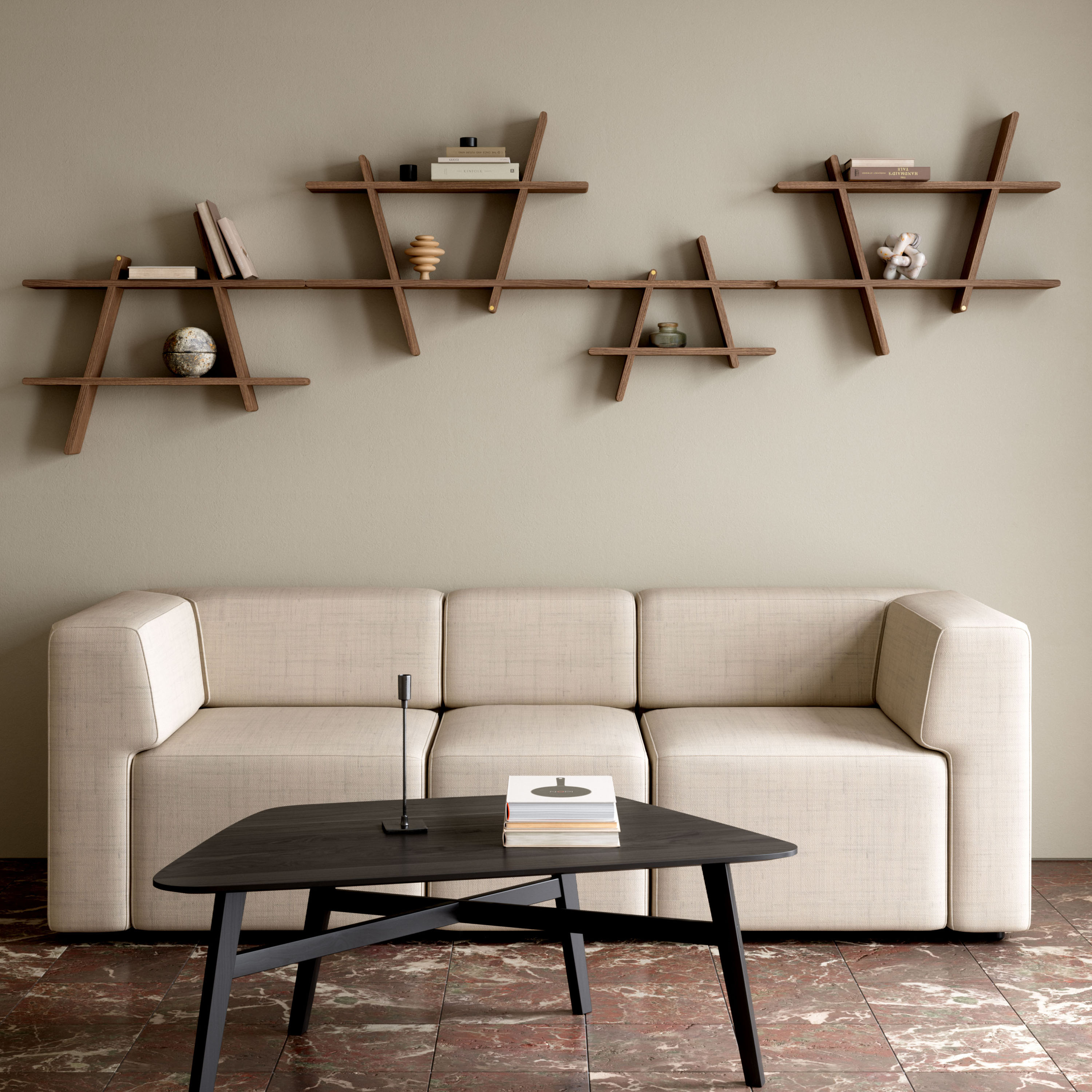 Andersen Furniture A-Shelf-seinähylly savustettu öljytty saarni keskikokoinen