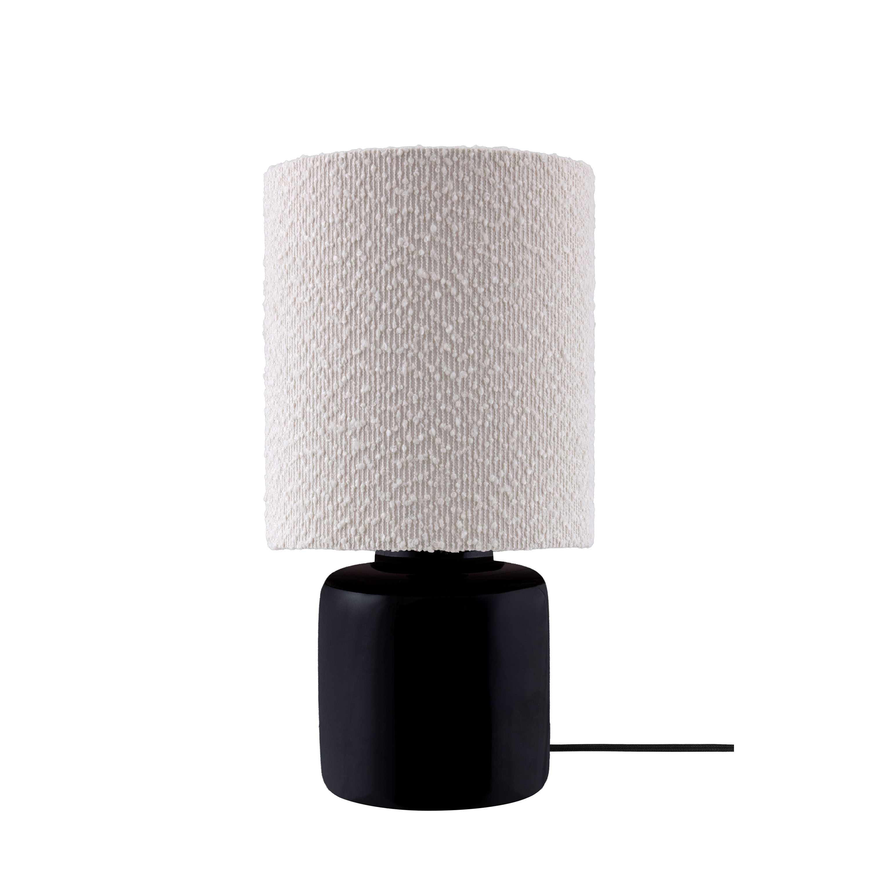 Florian Bordlampe Hvit Bouclé/Svart 39cm