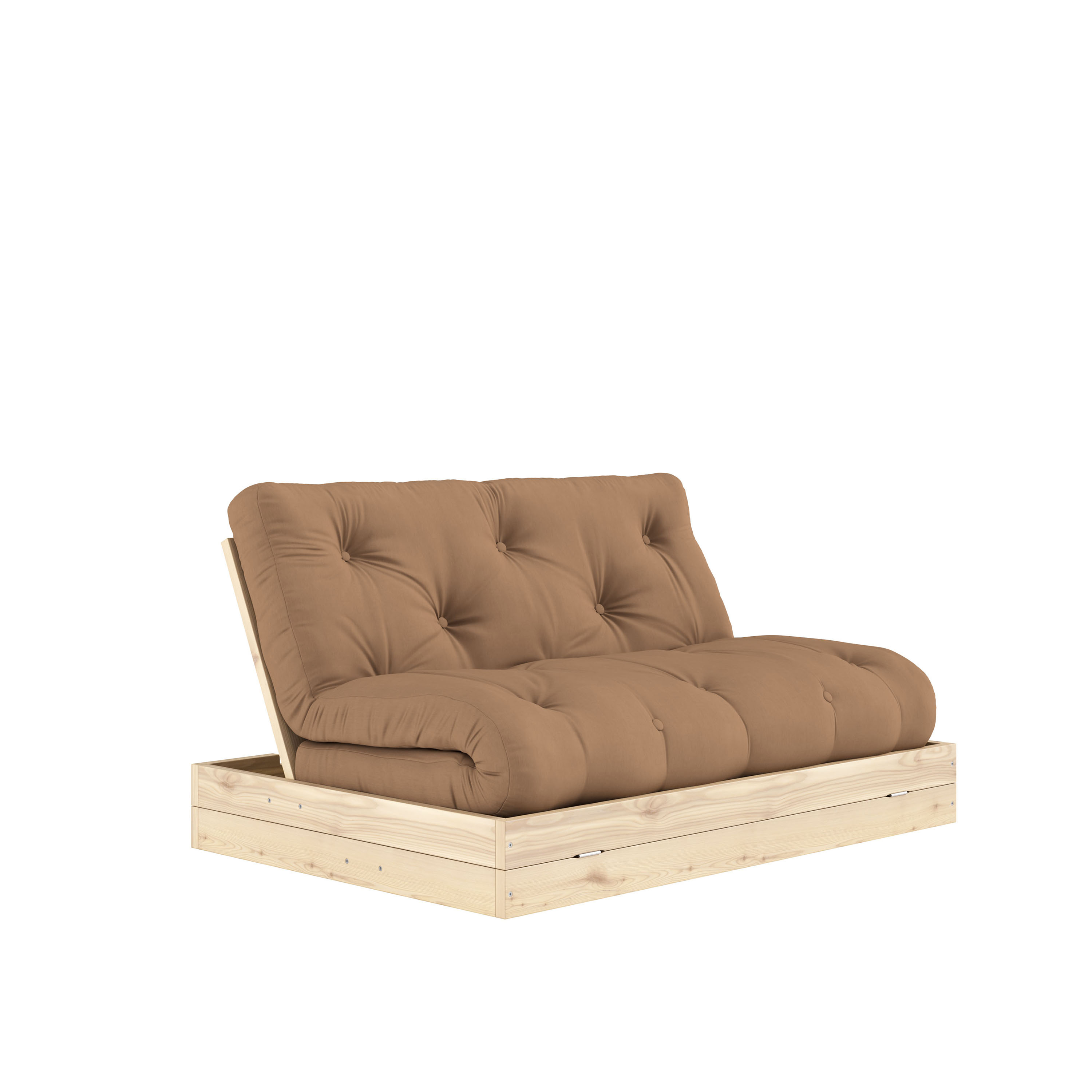 Flip Vuodesohva Raw patjalla Mocca 140x200