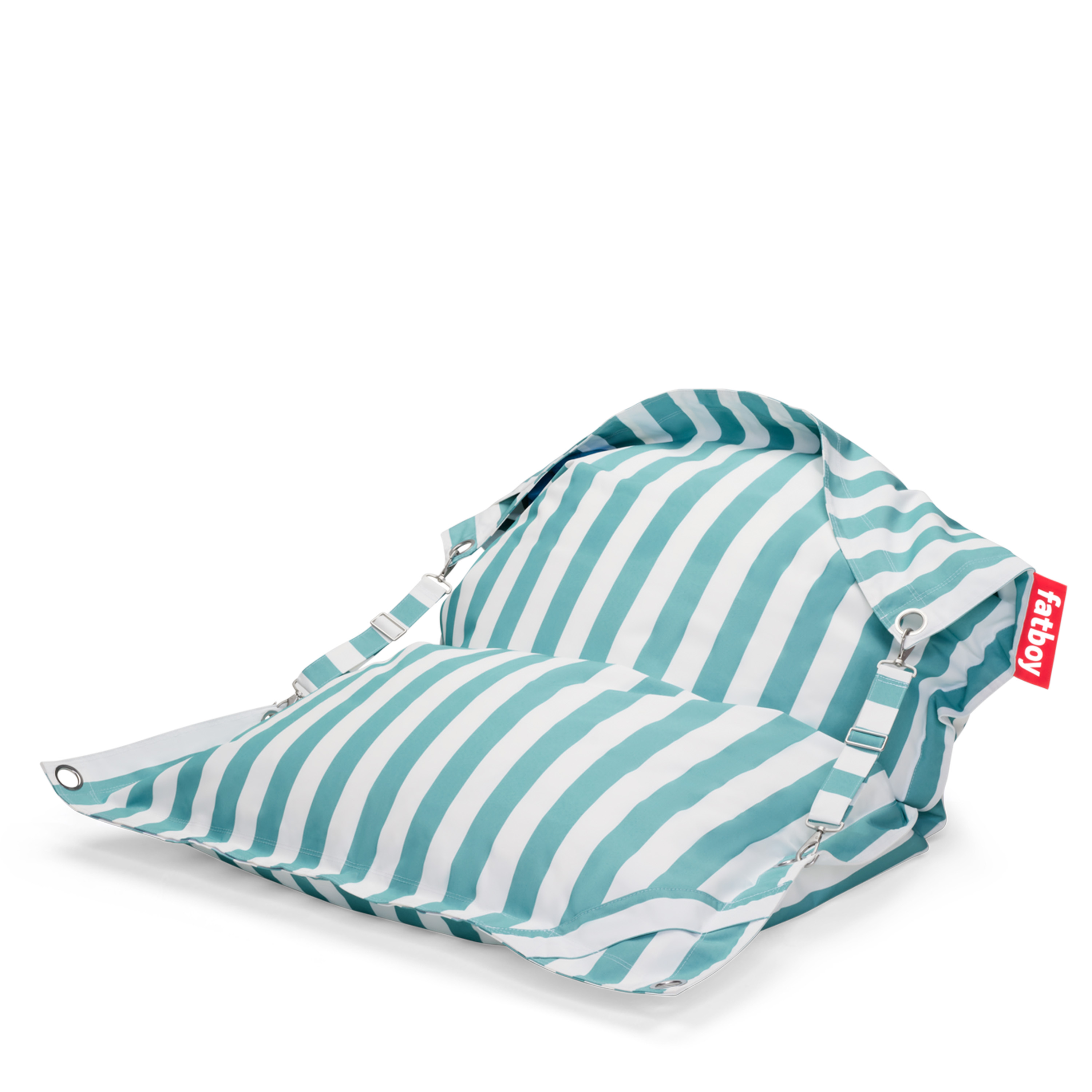 Fatboy - Buggle-up Outdoor Sitzsack Streifen Azur - Weiß - Outdoor Sitzpuff