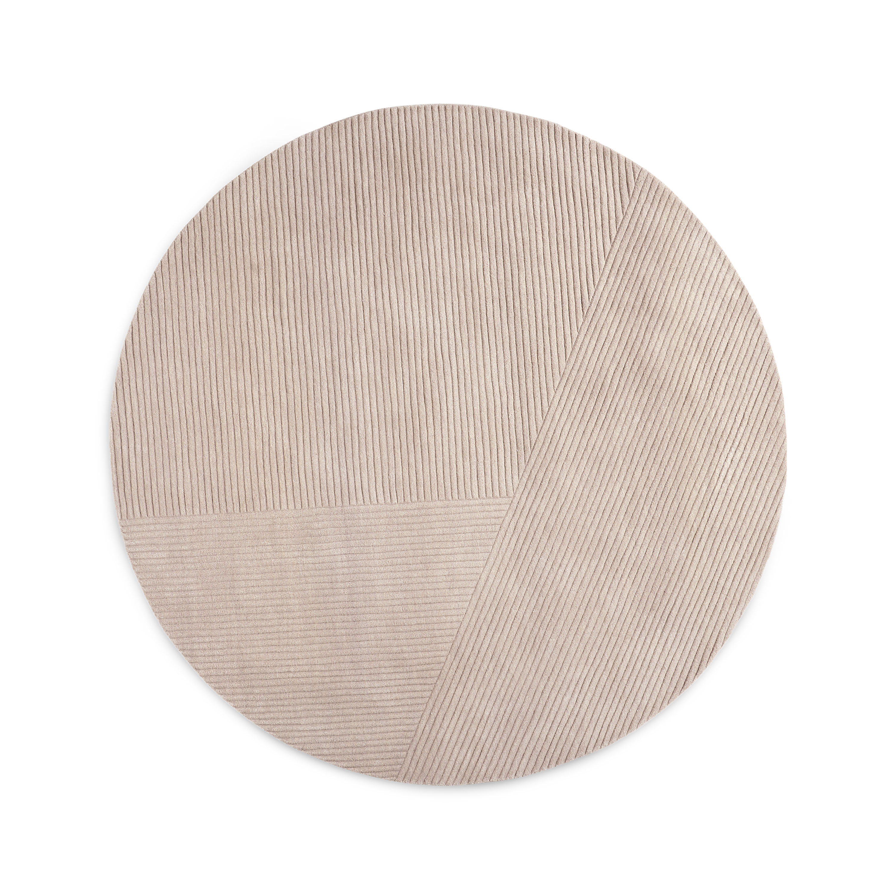 Northern - Row Rund Ullmatta Light Grey Ø200 - Brun