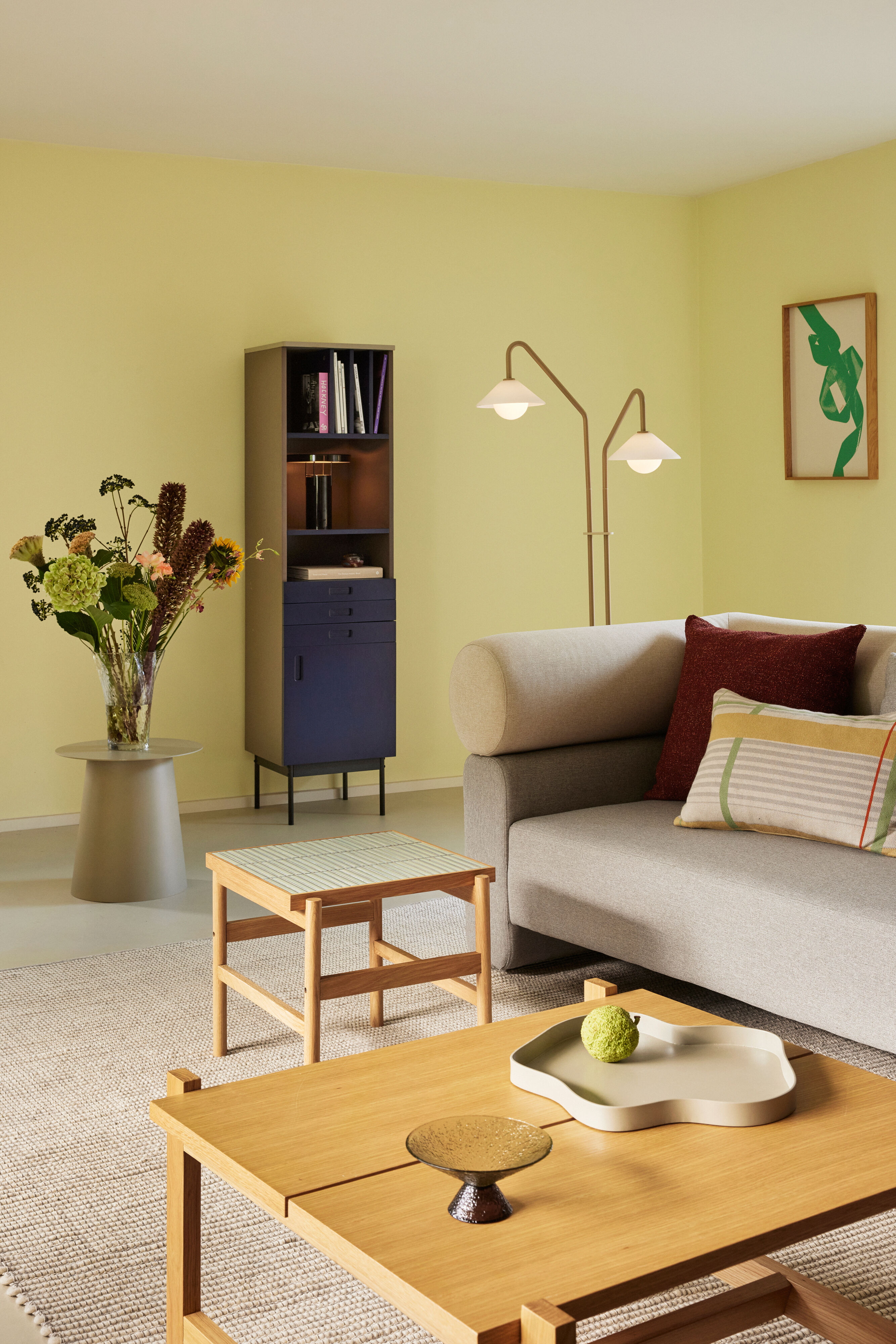 Hübsch Como Golvlampa Beige 165cm