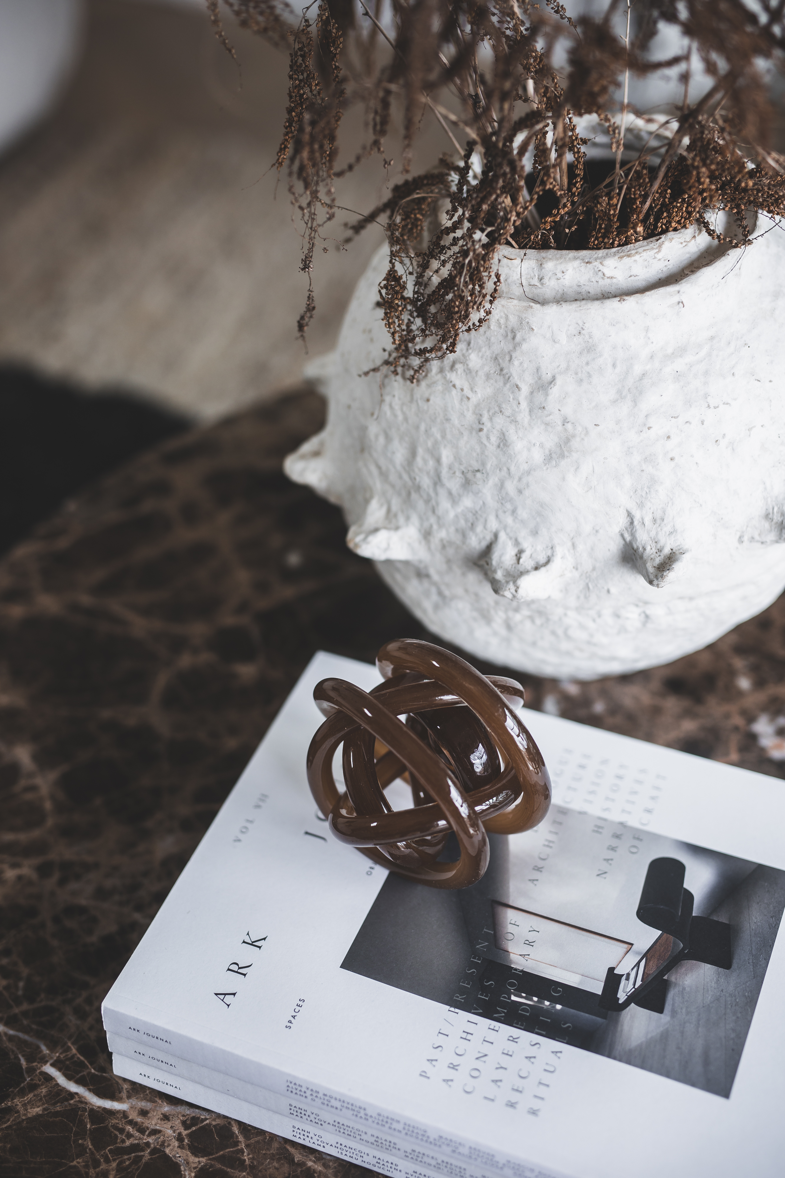 Jakobsdals Tabella Couchtisch aus Marmor Braun Ø100