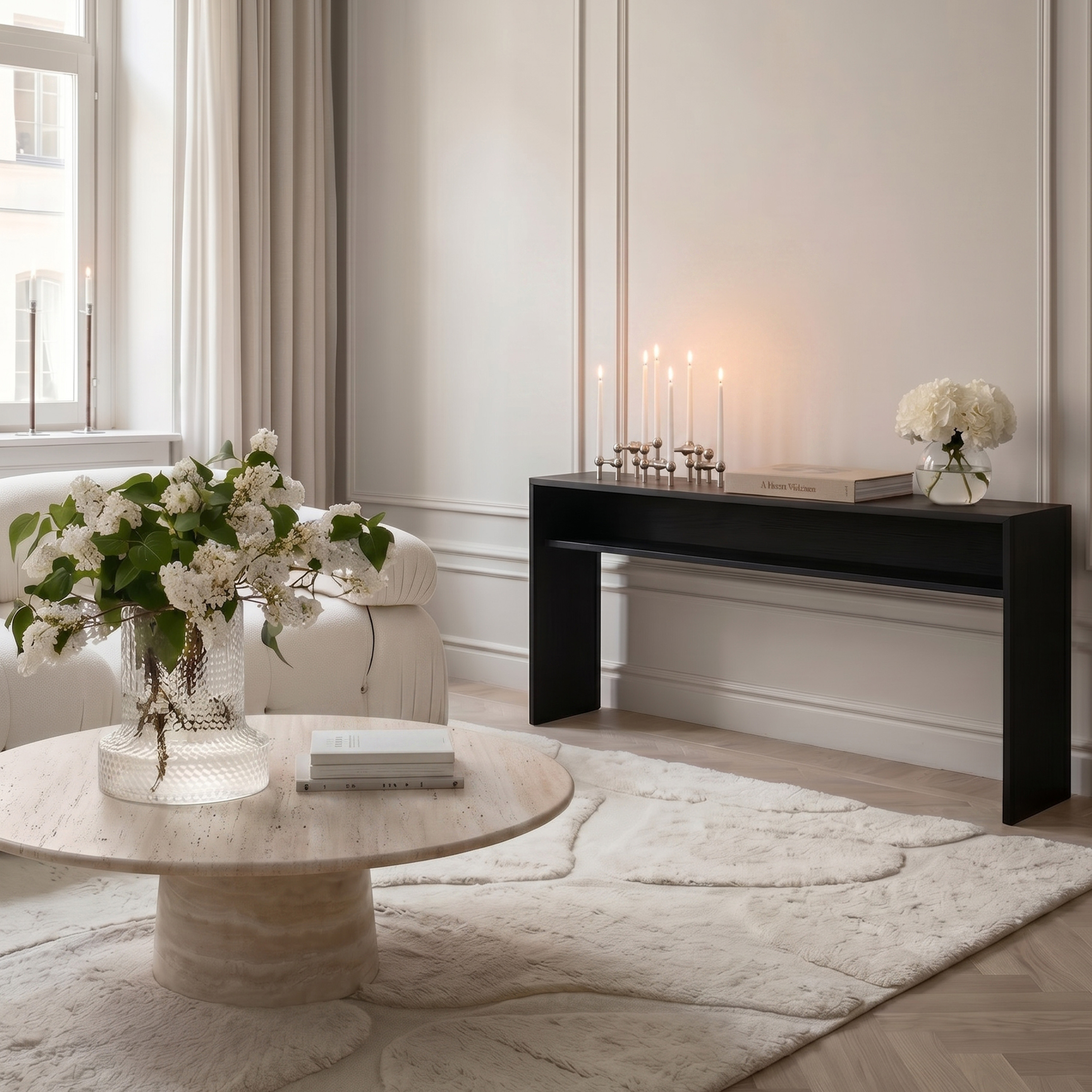 Sleepo Collection Esme Konsollbord med Hylle Svart 160cm