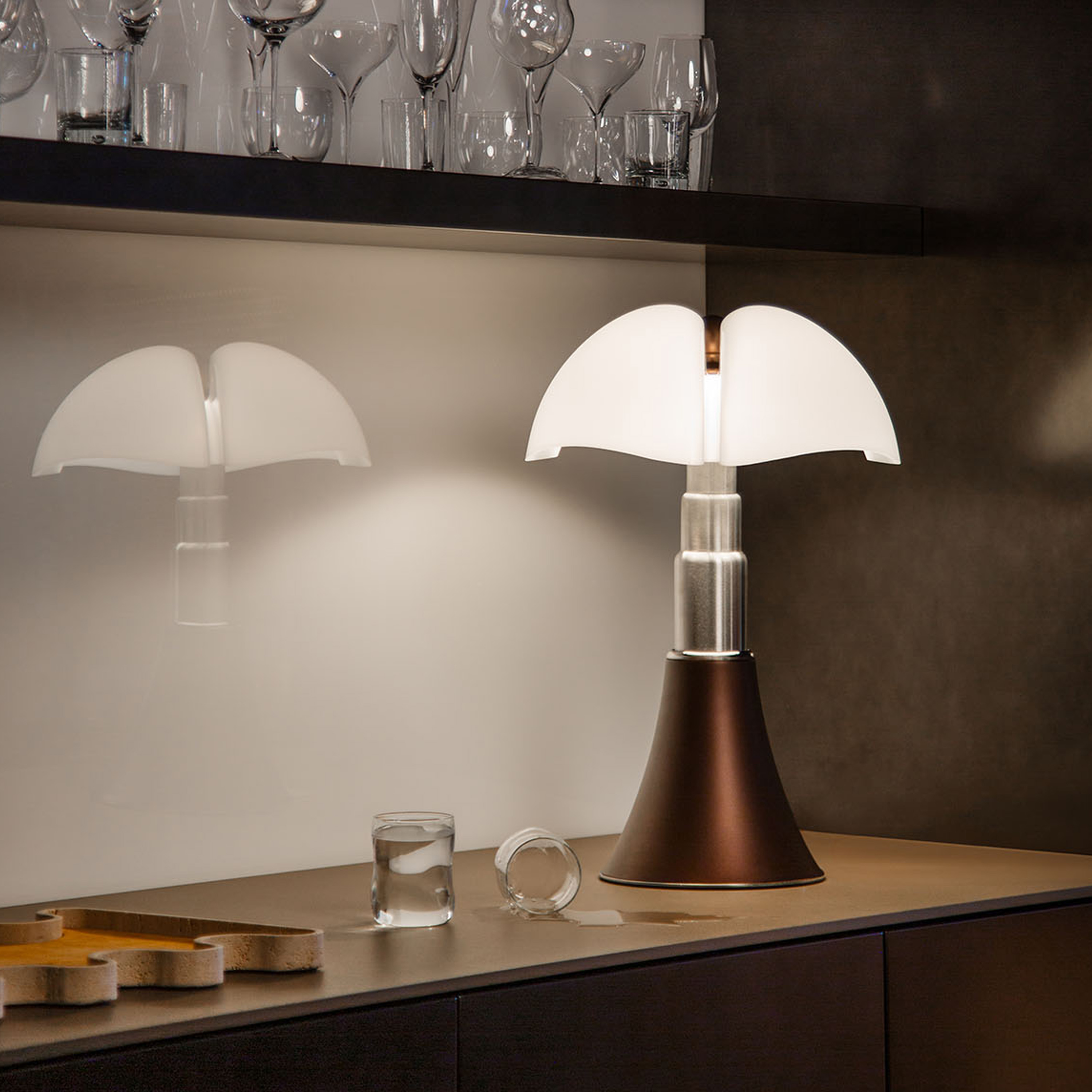 Martinelli Luce Pipistrello Mini Pöytävalaisin Himmennettävä LED Pronssi