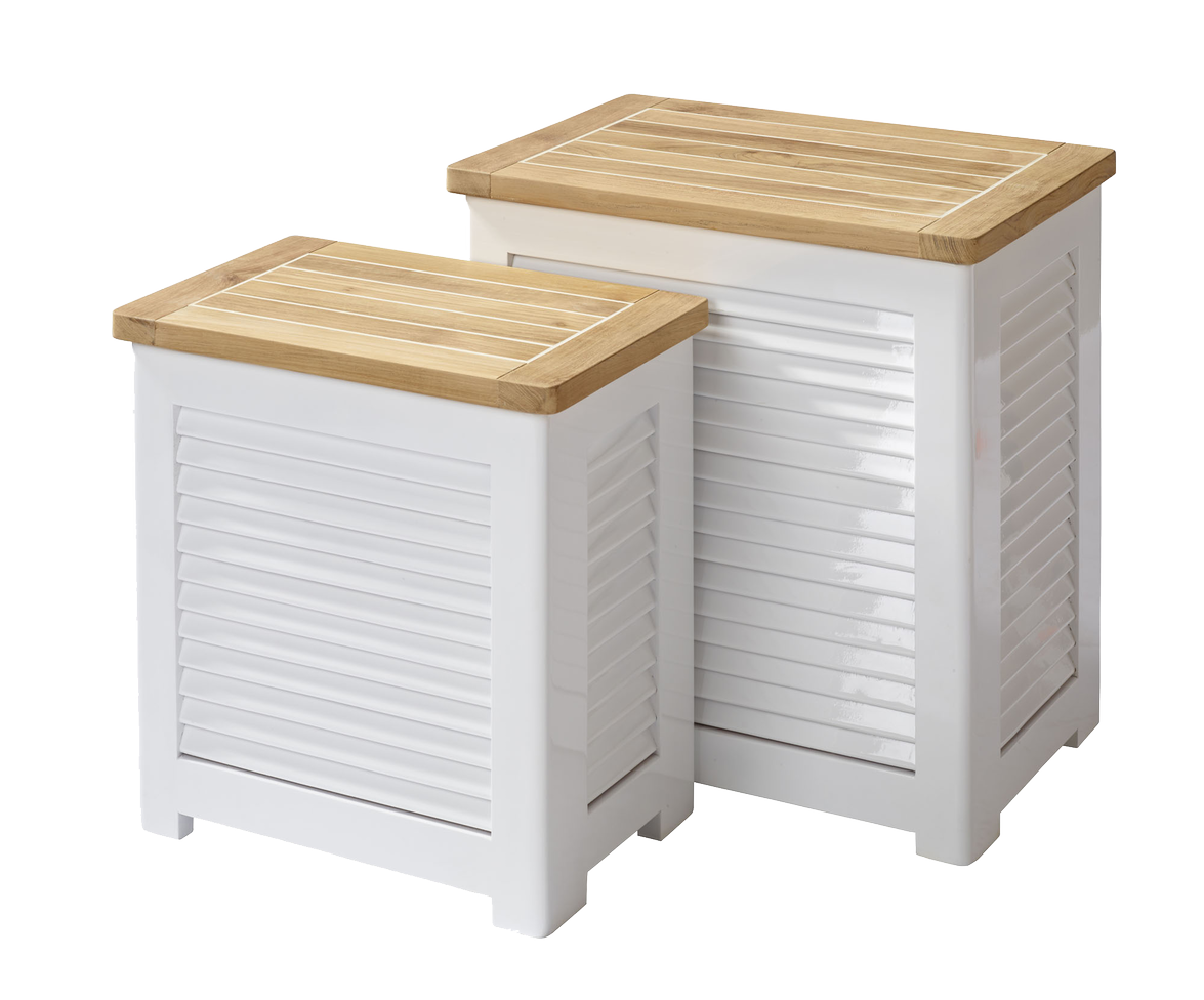 Cinas Classic Pyykkikori Tiikki/Valkoinen 55cm