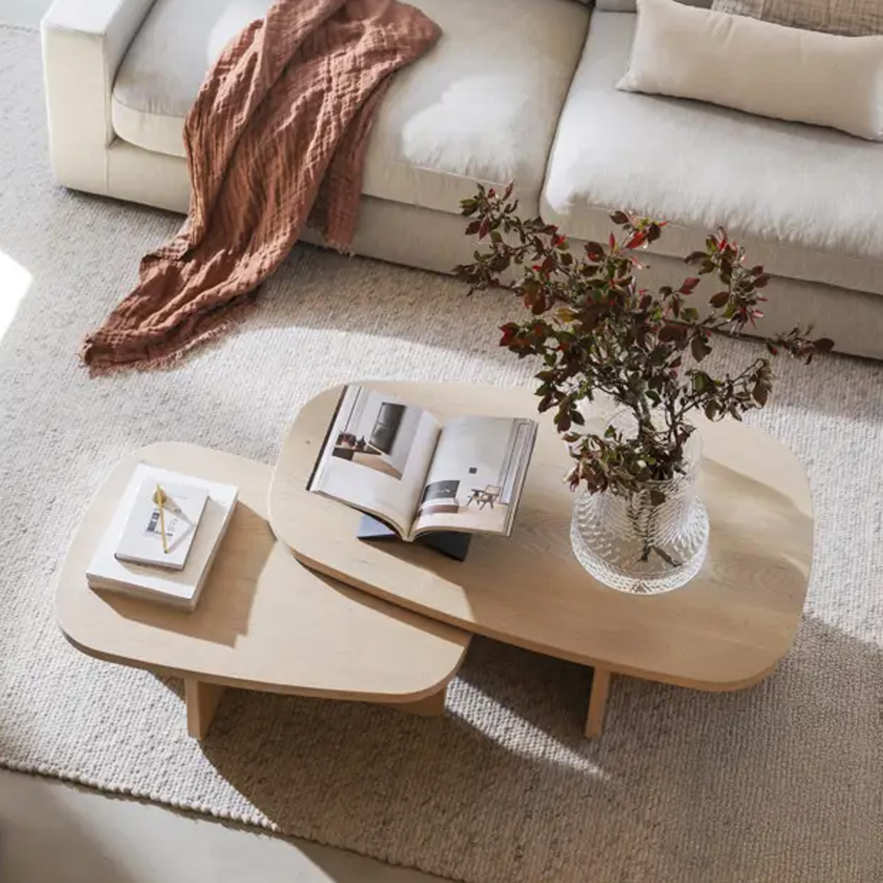 Rowico Home Billings Couchtisch Weiß pigmentierte Eiche 89x59