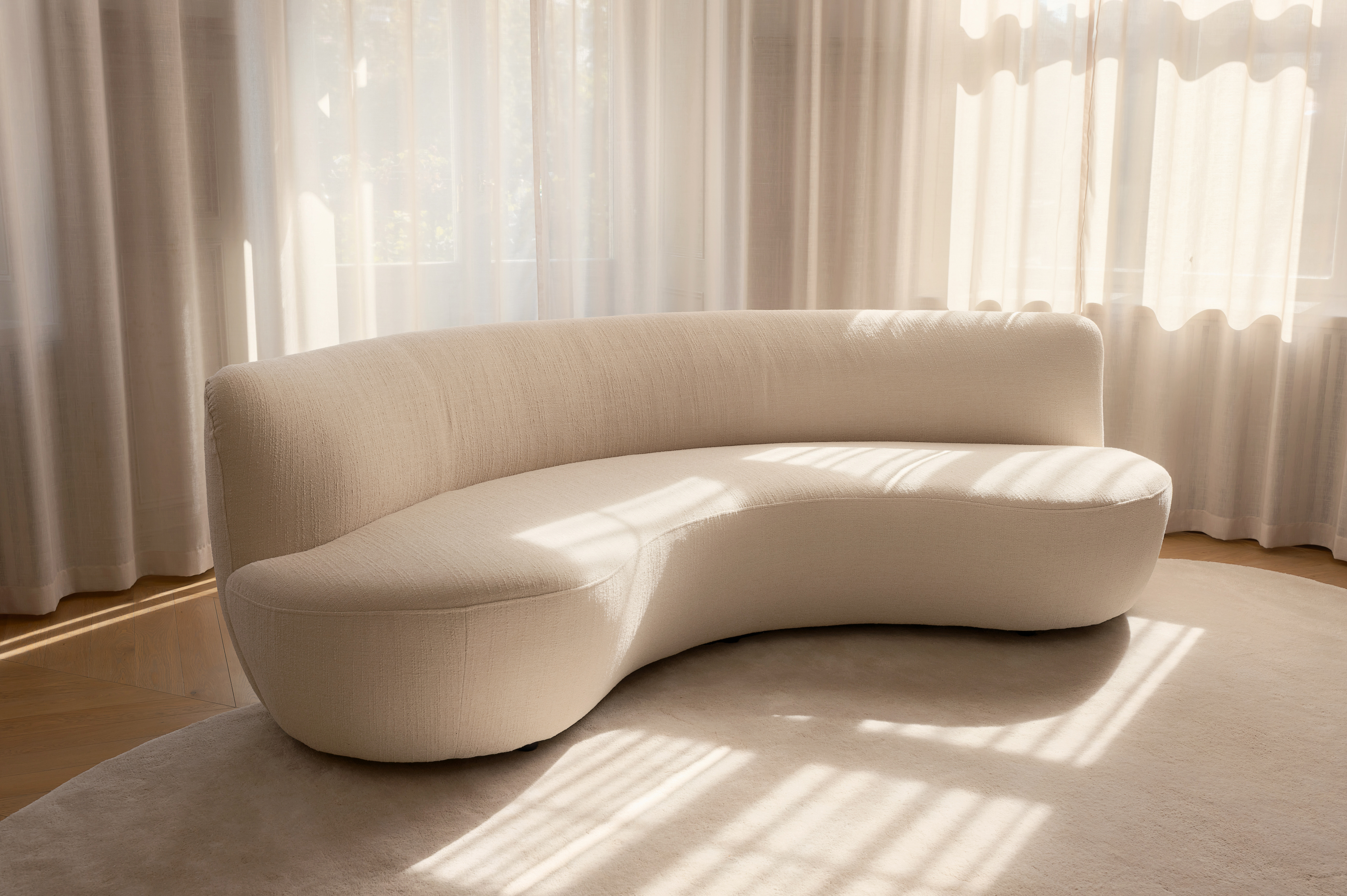 Sleepo Collection Moon 4-seters Sofa Bouclé Beige 240 cm