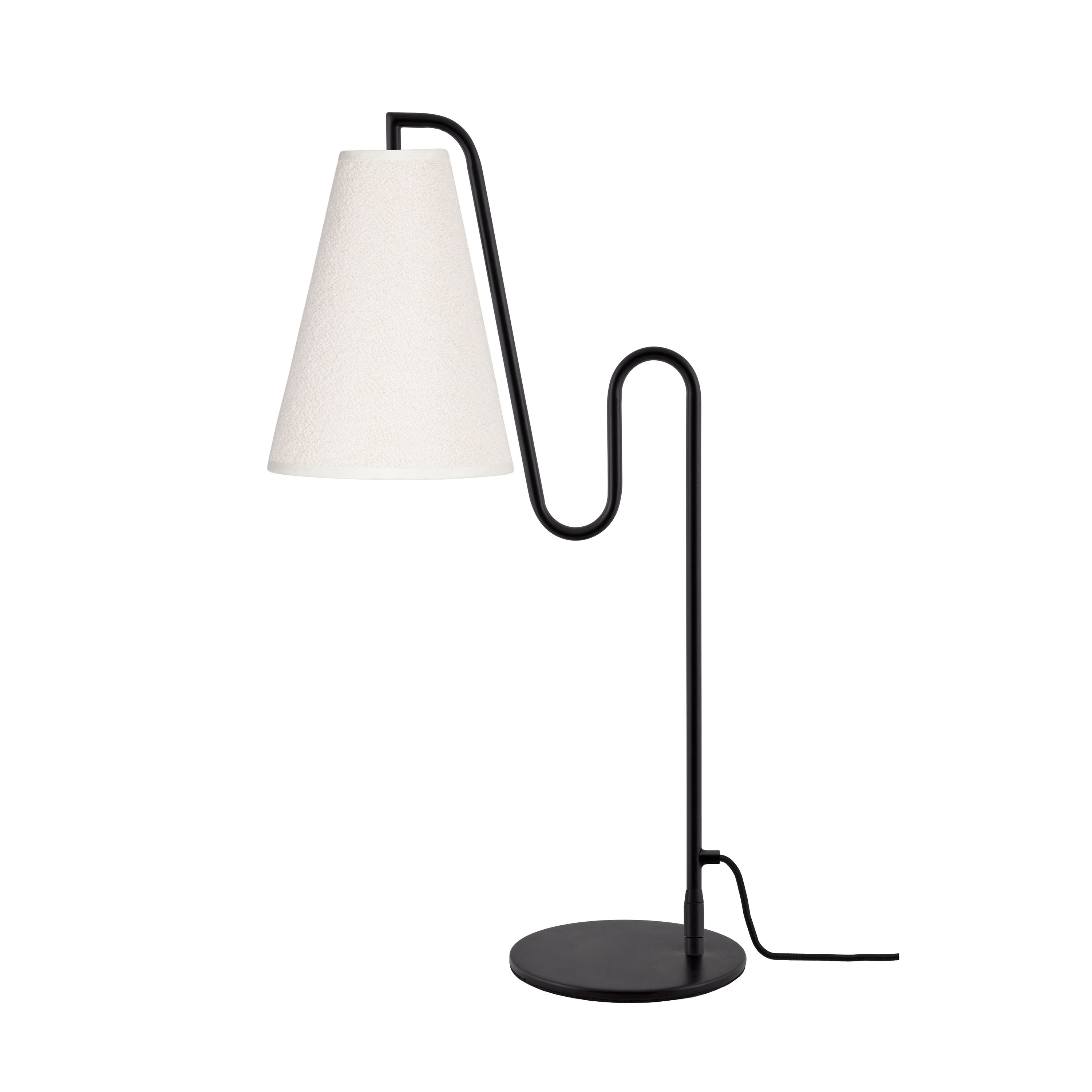 Lou Tischlampe Weißer Bouclé/Schwarz