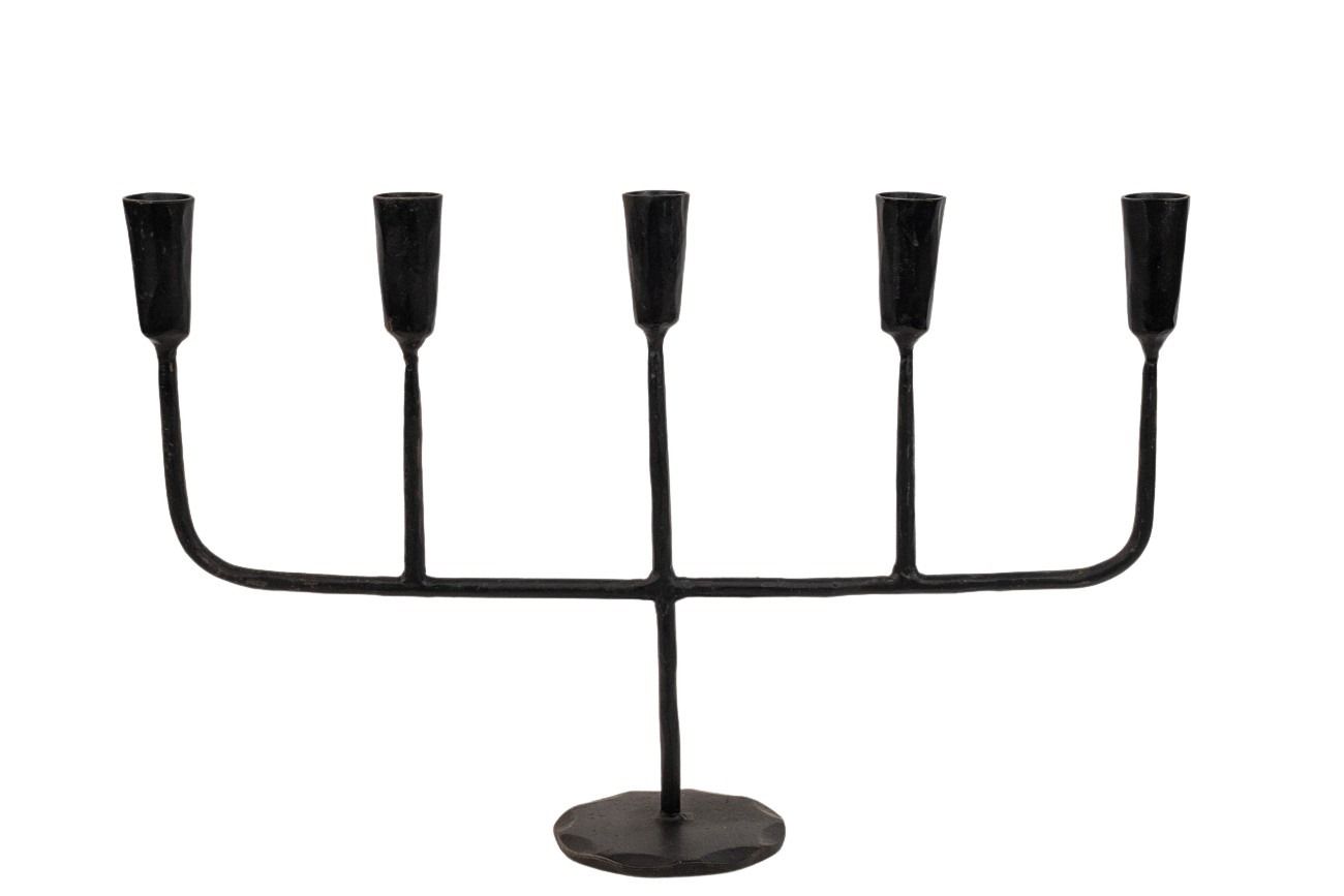 Olsson & Jensen - Ina 5-Armad Ljusstake Svart 31cm