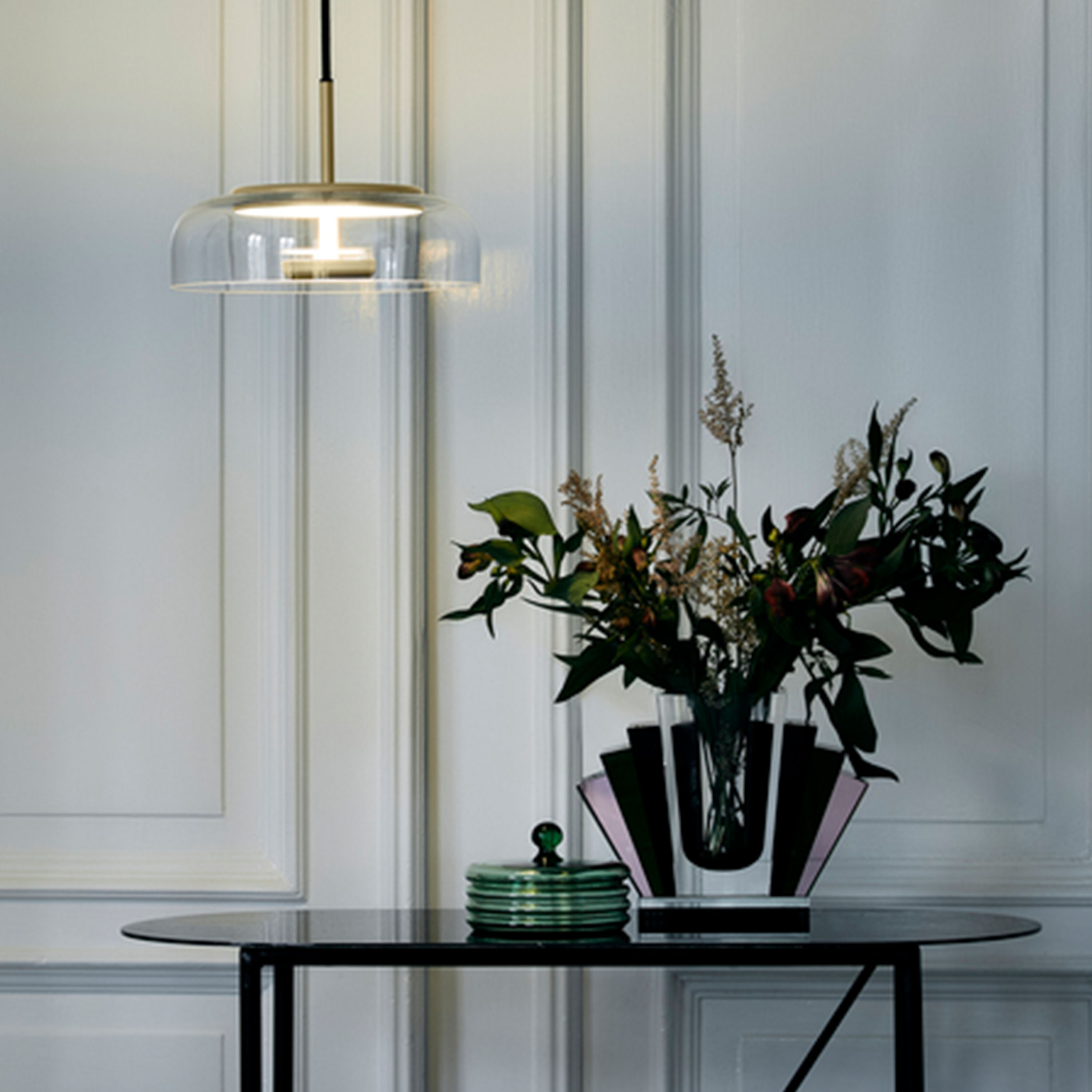 Nuura Blossi 1 Taklampa Nordic Gold/Clear Ø23