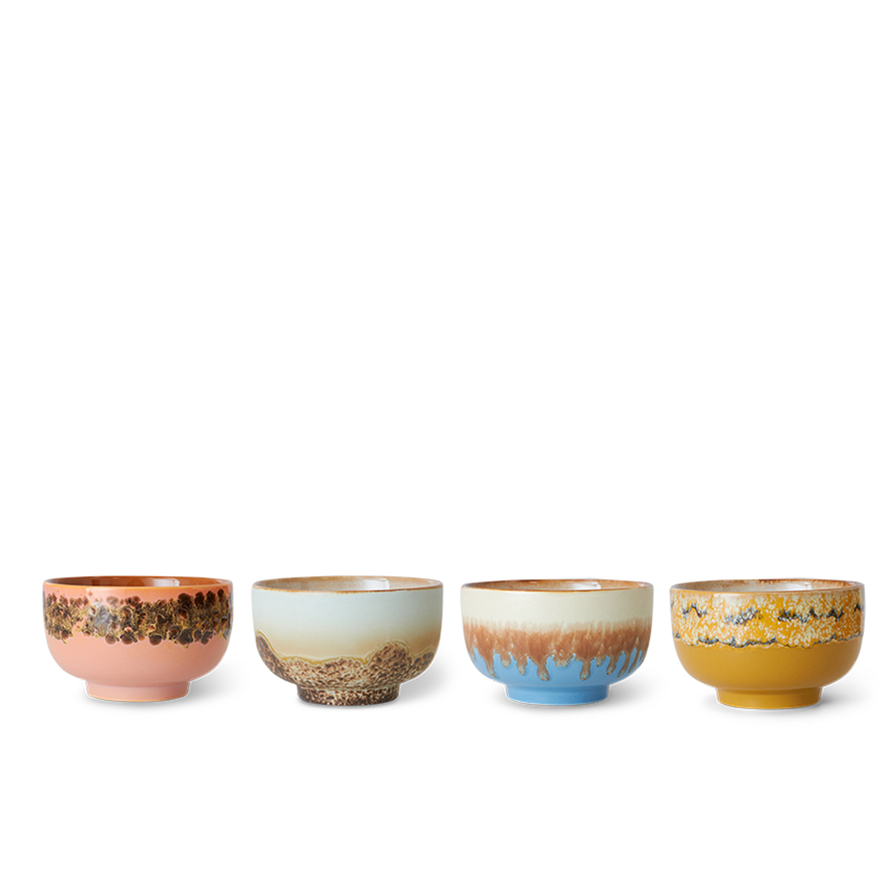 HKliving - 70s Ceramics Skål Seabreeze 4-pack - Vit