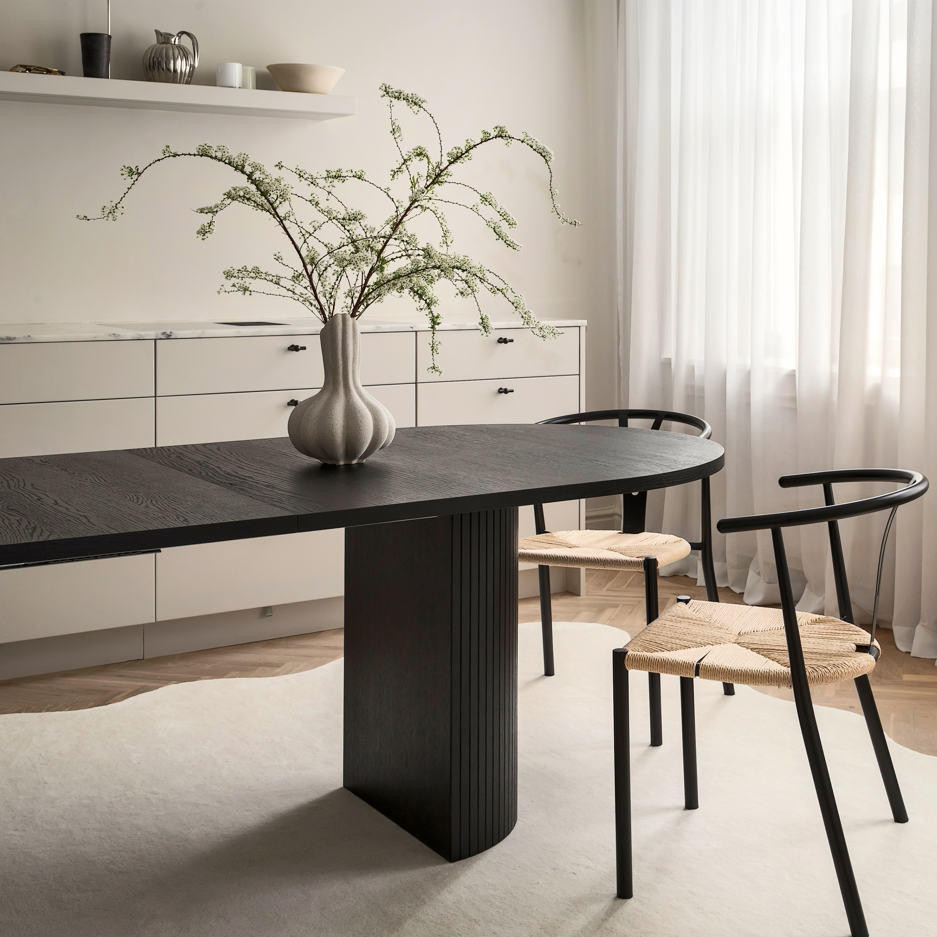 Sleepo Collection Bauer Matbord Svartbetsad 220+50+50