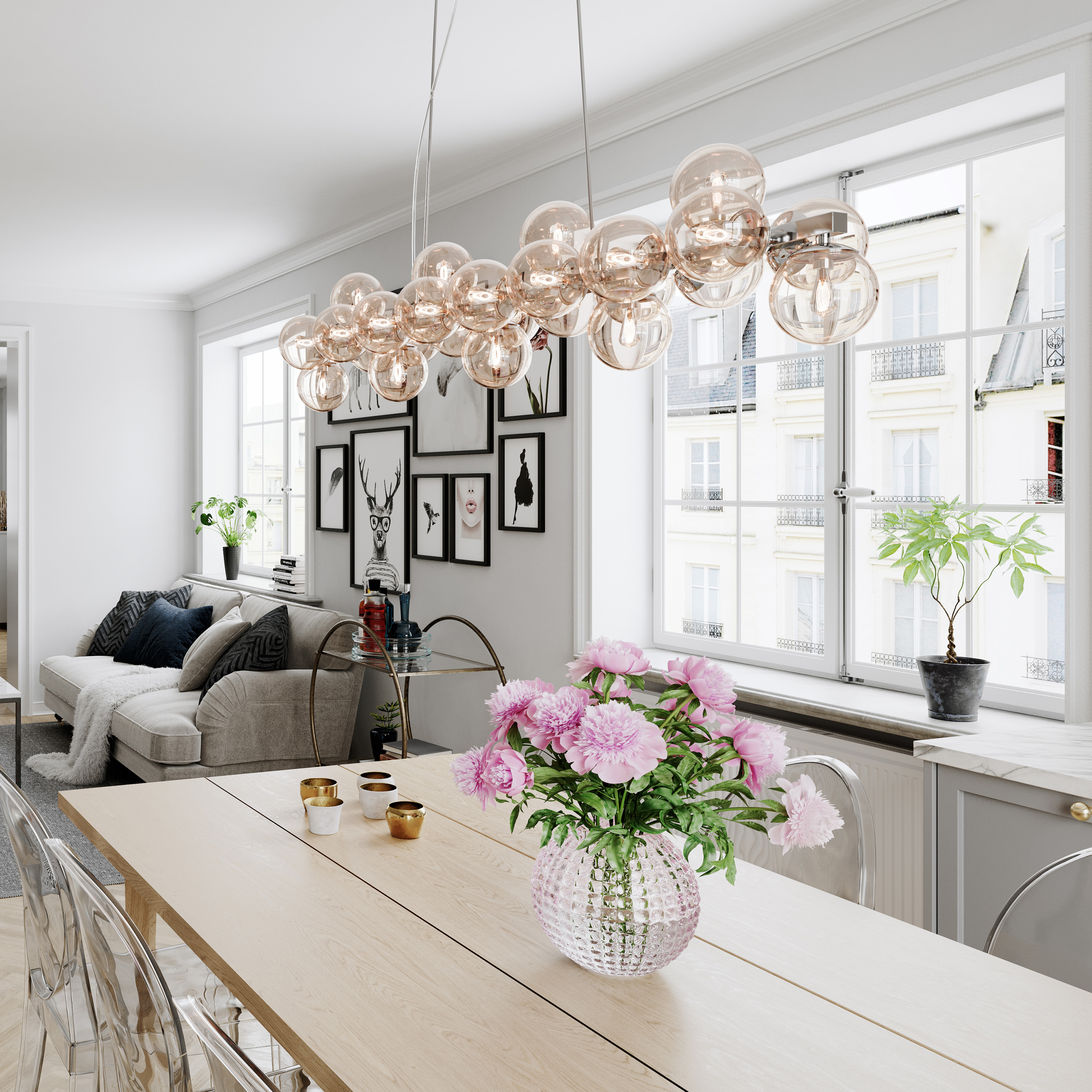 By Rydéns Splendor Bar Taklampa Amber