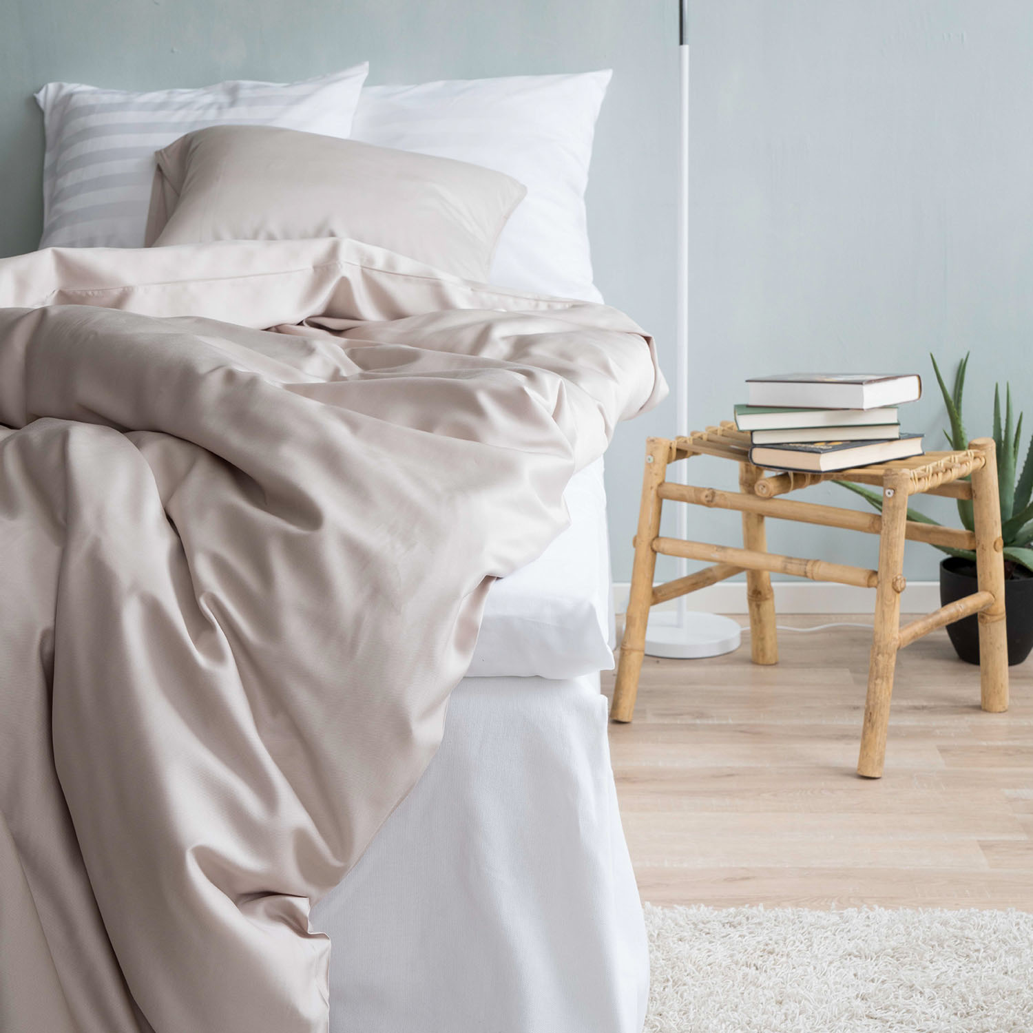 Bamburino Dynetrekksett Bambus Grønn 220x220/50x60