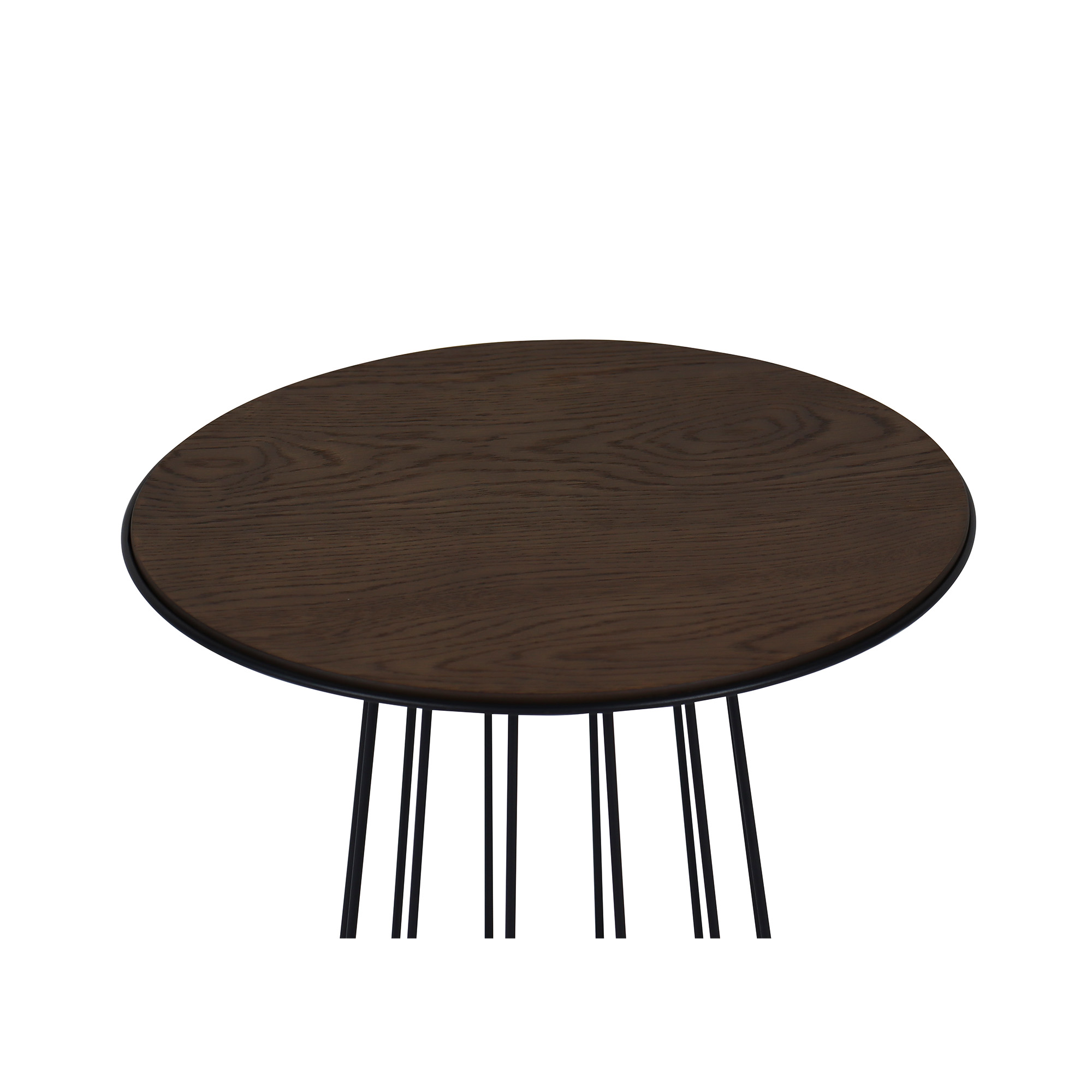 Nordic Home Viktor Soffbord Svart/Brunbetsad Ø50