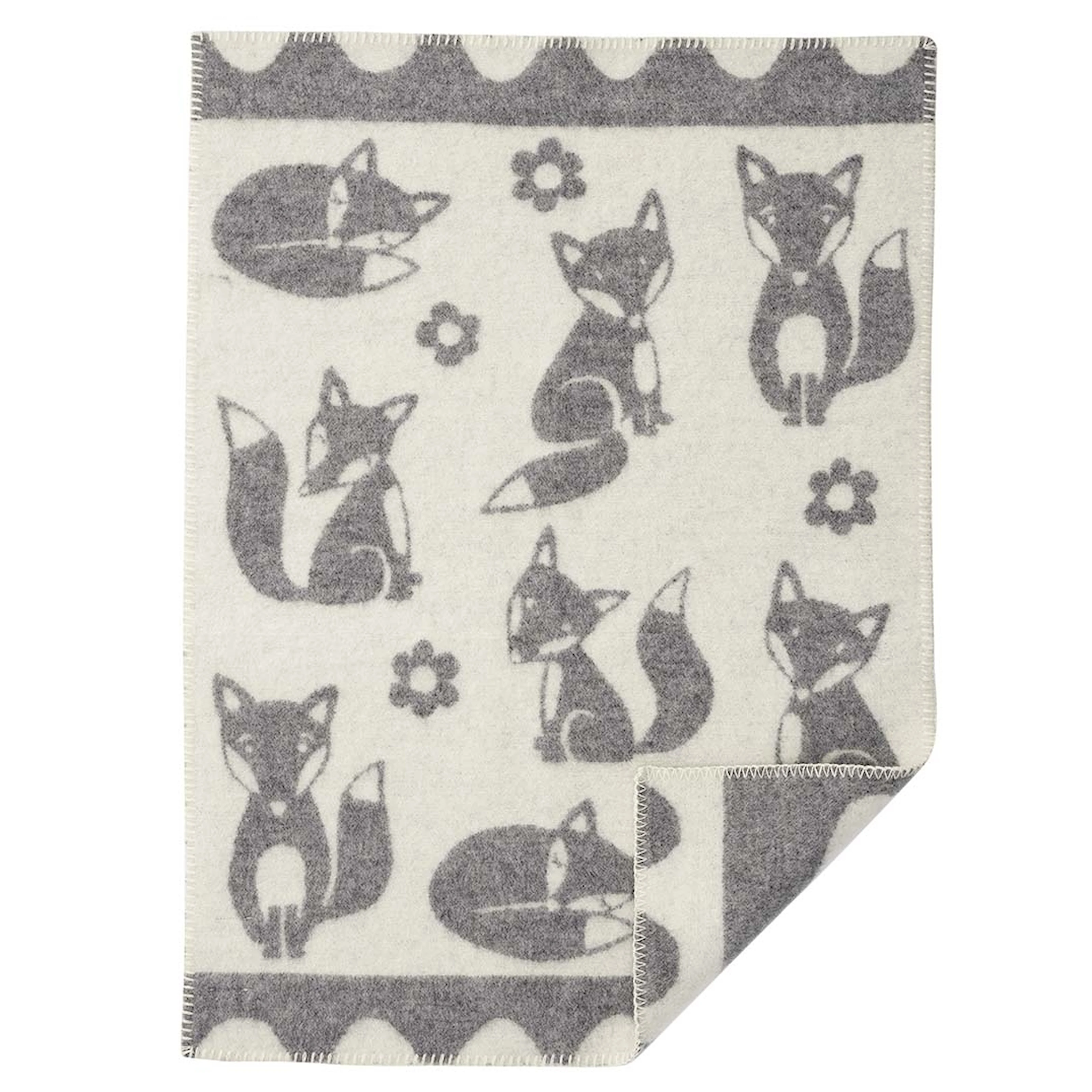 Fox Ökologische Wolldecke Grau