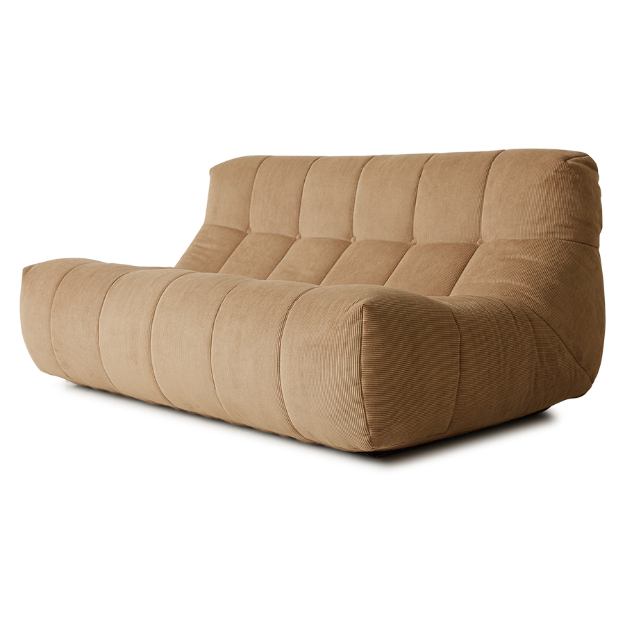 HKliving - Lazy Lounge Lounge 2-Sitzer Sofa Corduroy Rippe Braun - Sofas