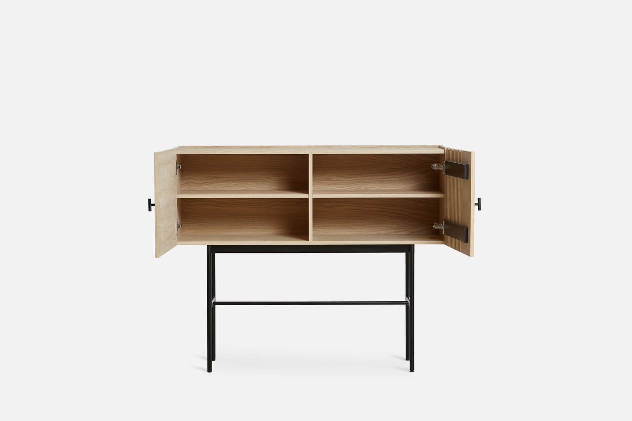 Woud Array Sideboard White Oak/Black 120cm