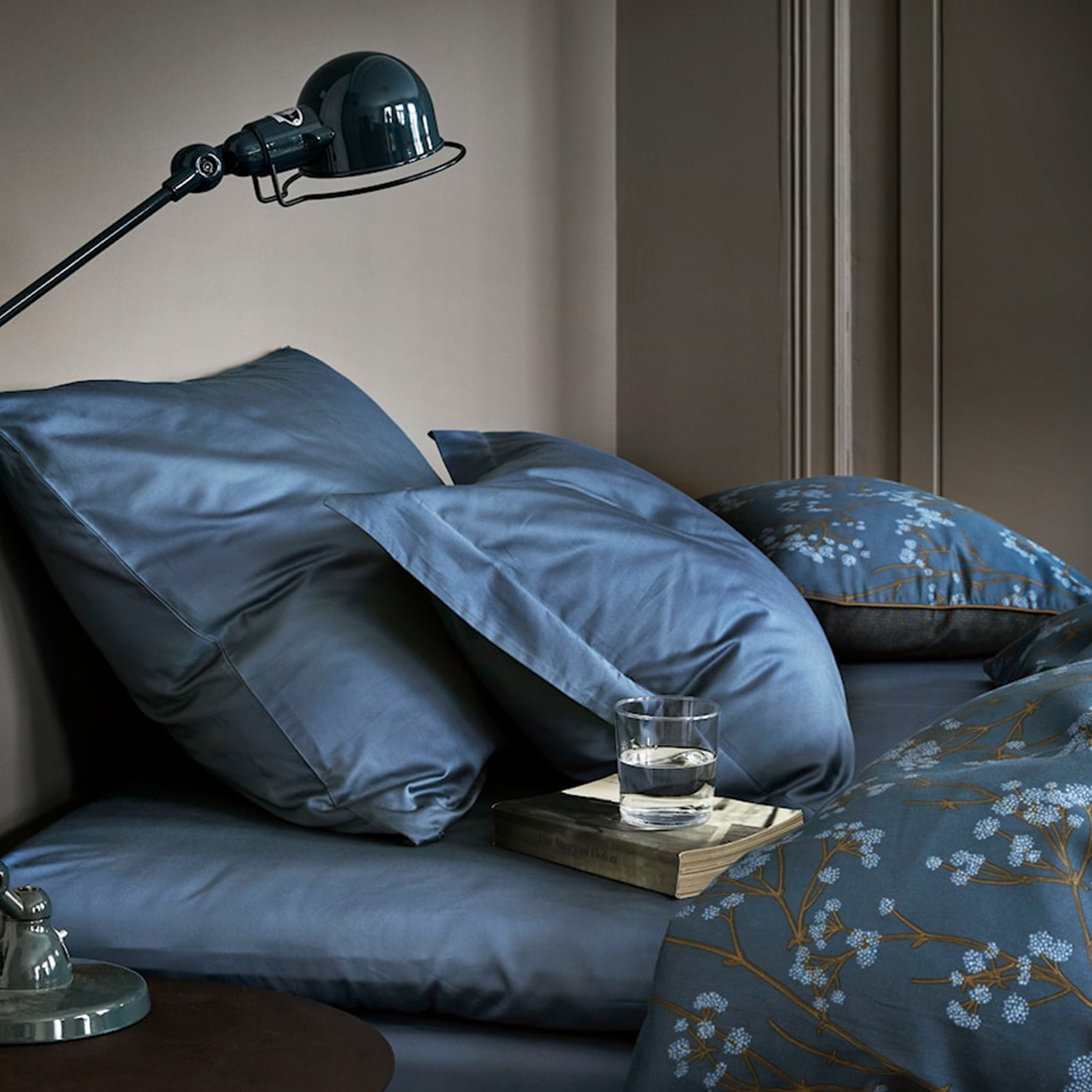 Høie Örngott Satin Blå 70x100