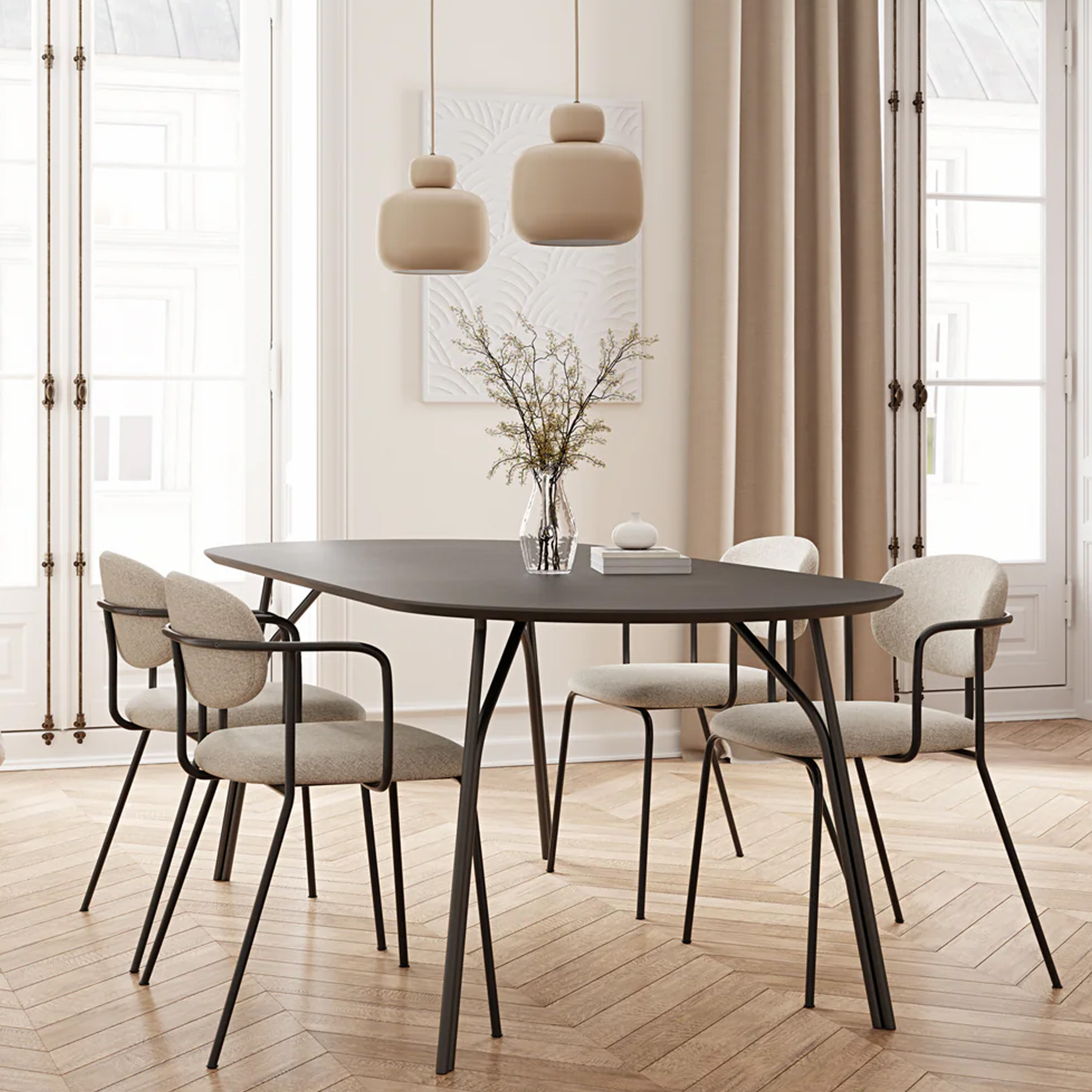 Woud Tree Ruokapöytä Musta 220 cm